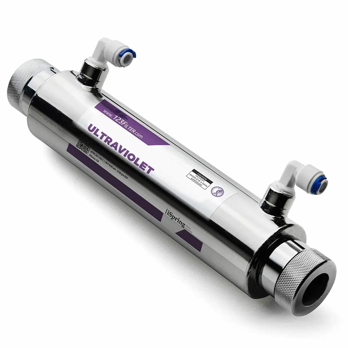 iSpring UVF11B UV filtr wody z ultrafioletowym światłem z inteligentnym przełącznikiem kontroli przepływu 11 W, 220 V, 10 cali