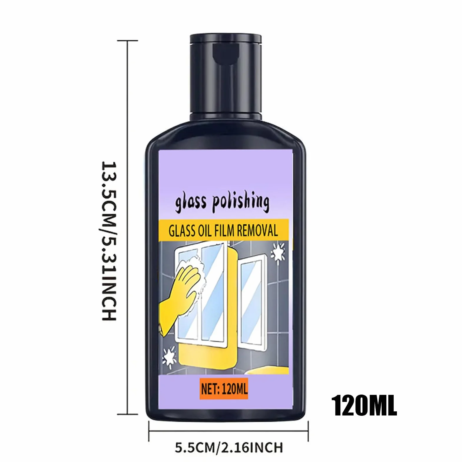 Środek do czyszczenia szyb prysznicowych, 120 ml, zmywacz folii olejowej do szkła i okien, z gąbką, do łazienki, toalety, wanny, umywalki, kuchni, płytek, lustra, sprzątania domu