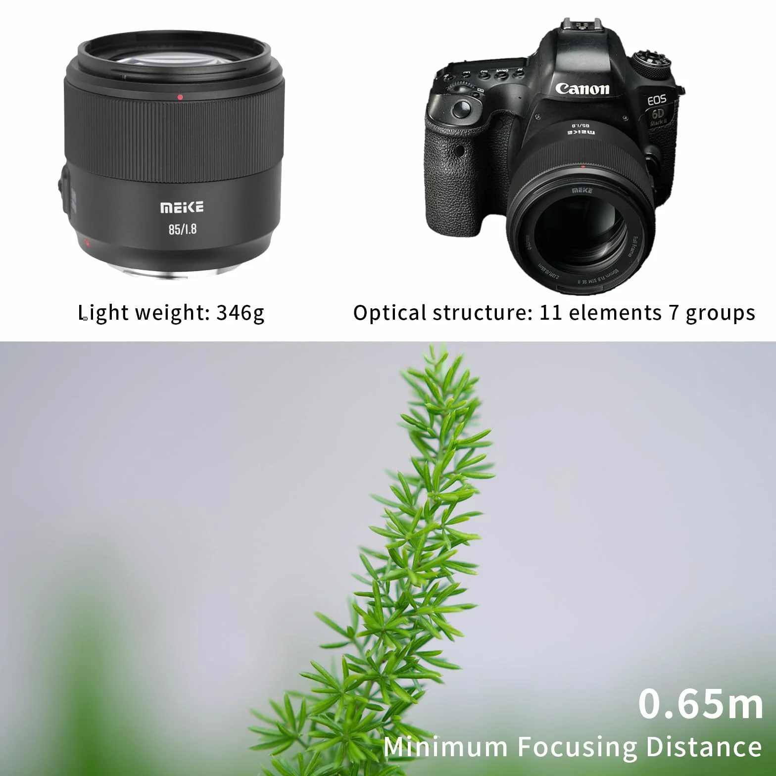 Meike 85 mm F1.8 SE Mark II STM AF pełna ramka średni teleobiektyw portret Canon EOS EF Mount 5D 6D