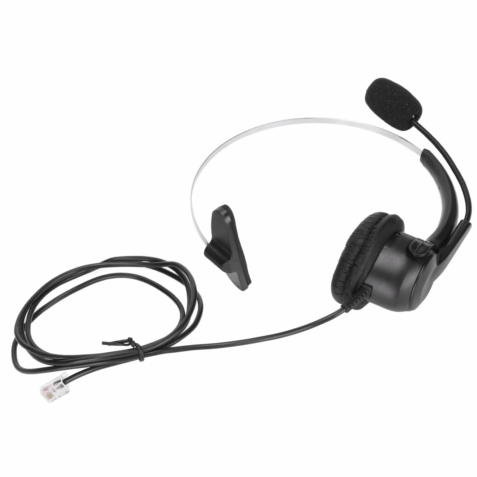 Precyzyjny Zestaw Słuchawkowy z redukcją Szumów, Regulowanym Mikrofonem 330°, do Telefonu Stacjonarnego, Call Center