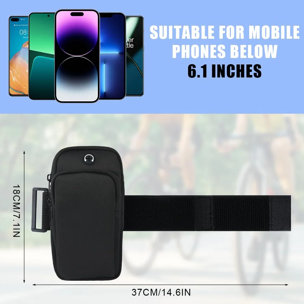Flintronic Opaska na ramię regulowana sportowa torba na ramię uchwyt na telefon kompatybilna iPhone 13/12/11 Samsung Galaxy Huawei do 6,1 cala