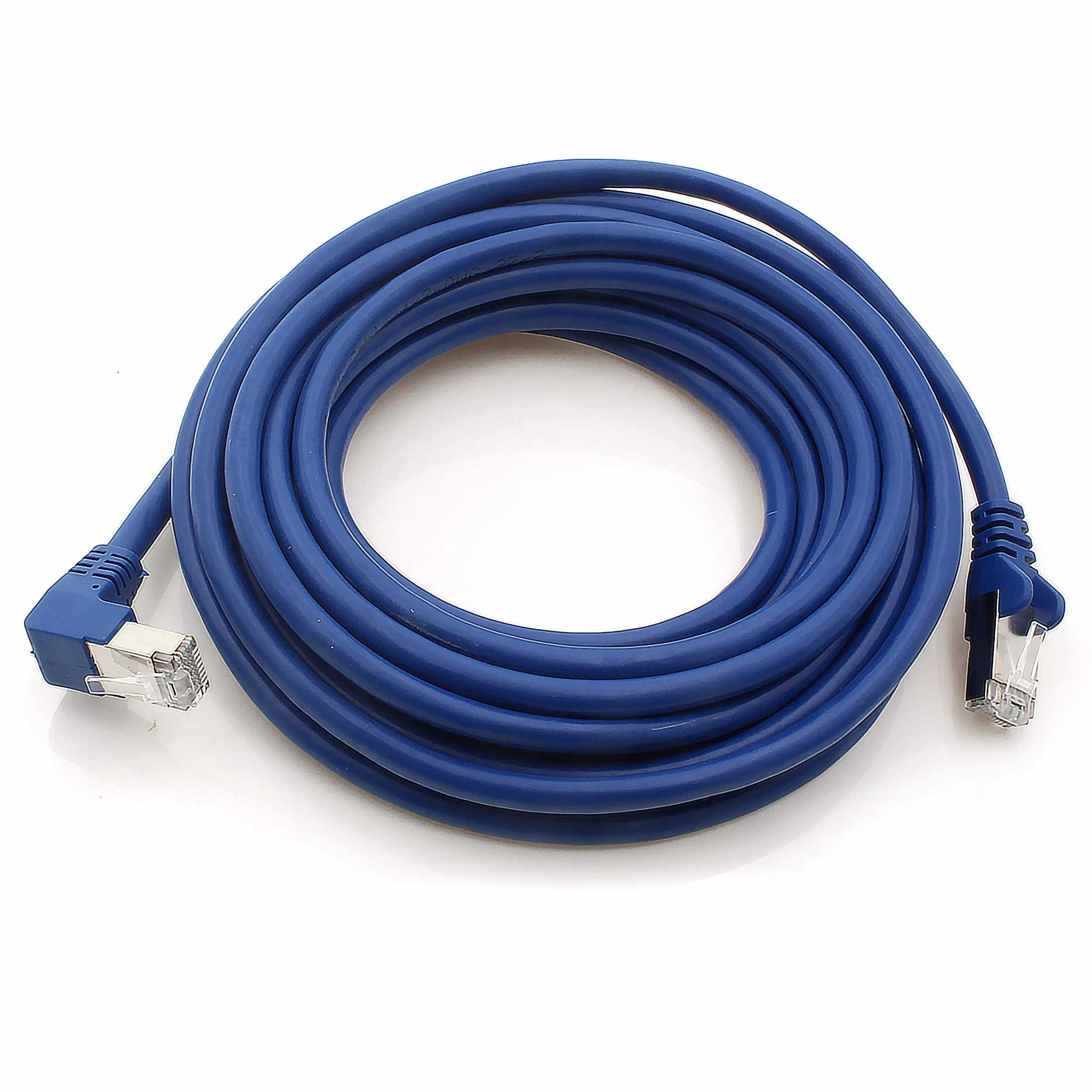 Kabel sieciowy Cat.6 kąt 90 stopni 2m SFTP PIMF 1000Mbit/s RJ45 niebieski