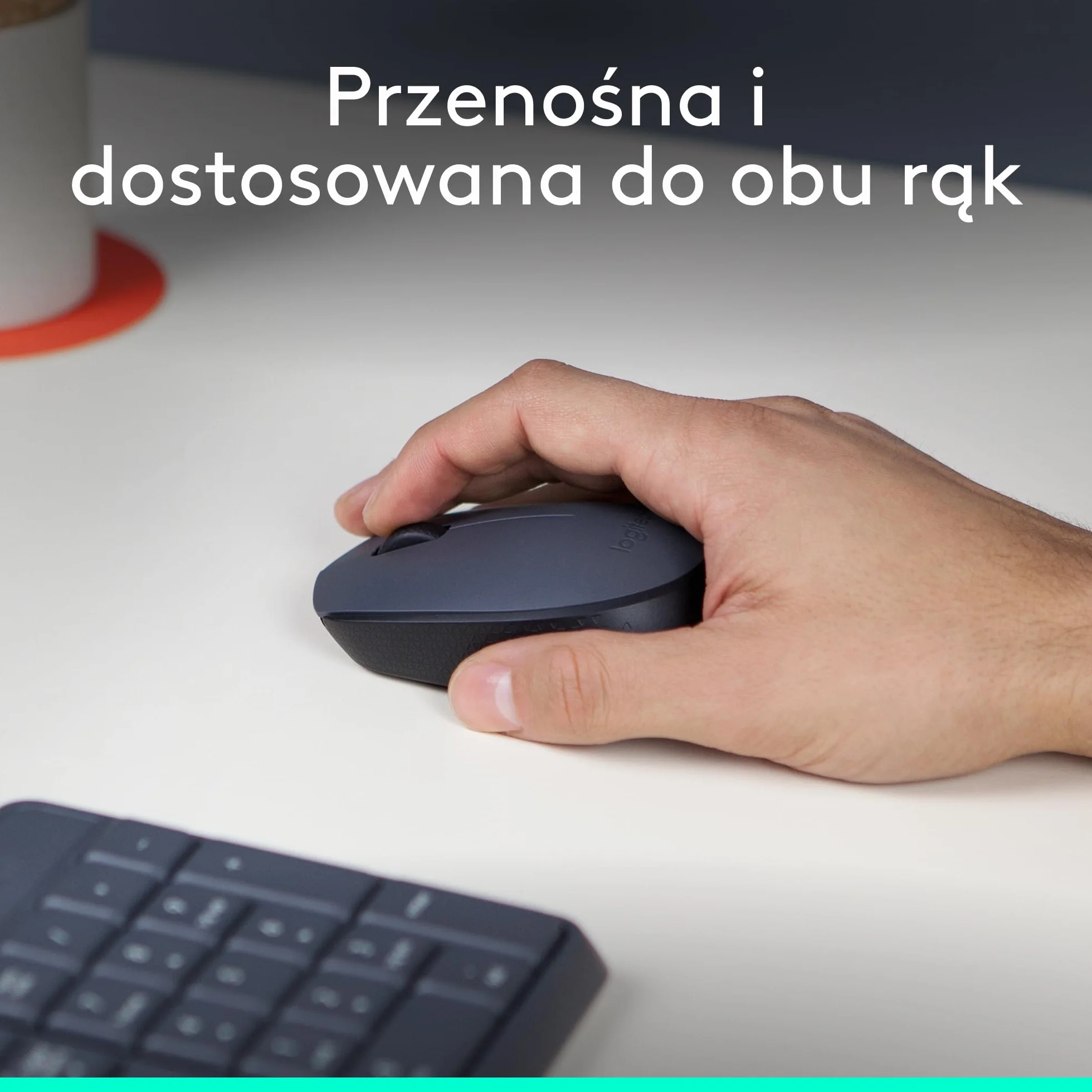 Logitech M170 Mysz bezprzewodowa, 2,4 GHz z nanoodbiornikiem USB, optyczne śledzenie ruchów, 12-miesięczna żywotność baterii, oburęczna, PC / Mac / Laptop - Szary