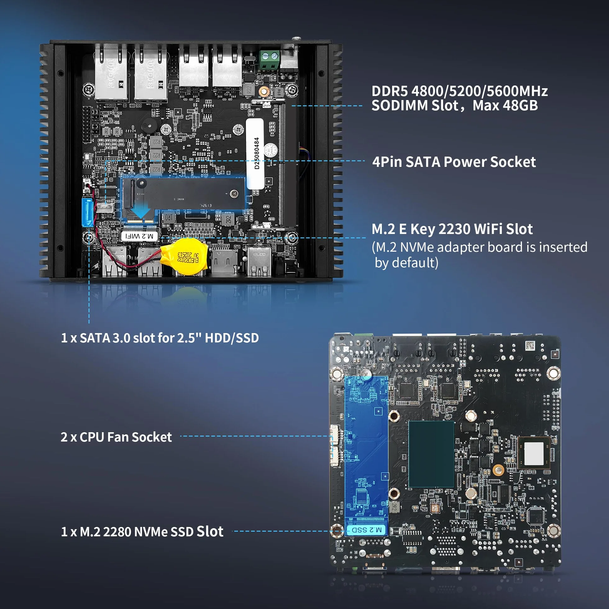 CWWK N150 Mini PC Firewall 4x 10GbE RJ45 2.5GbE LAN S7 Pro OPNsense Barebone DDR5 Dual NVMe