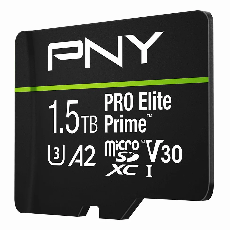 PNY 1.5TB PRO Elite Prime Class 10 U3 V30 A2 microSDXC Flash Memory Card + adapter SD do 200MB/s 4K UHD