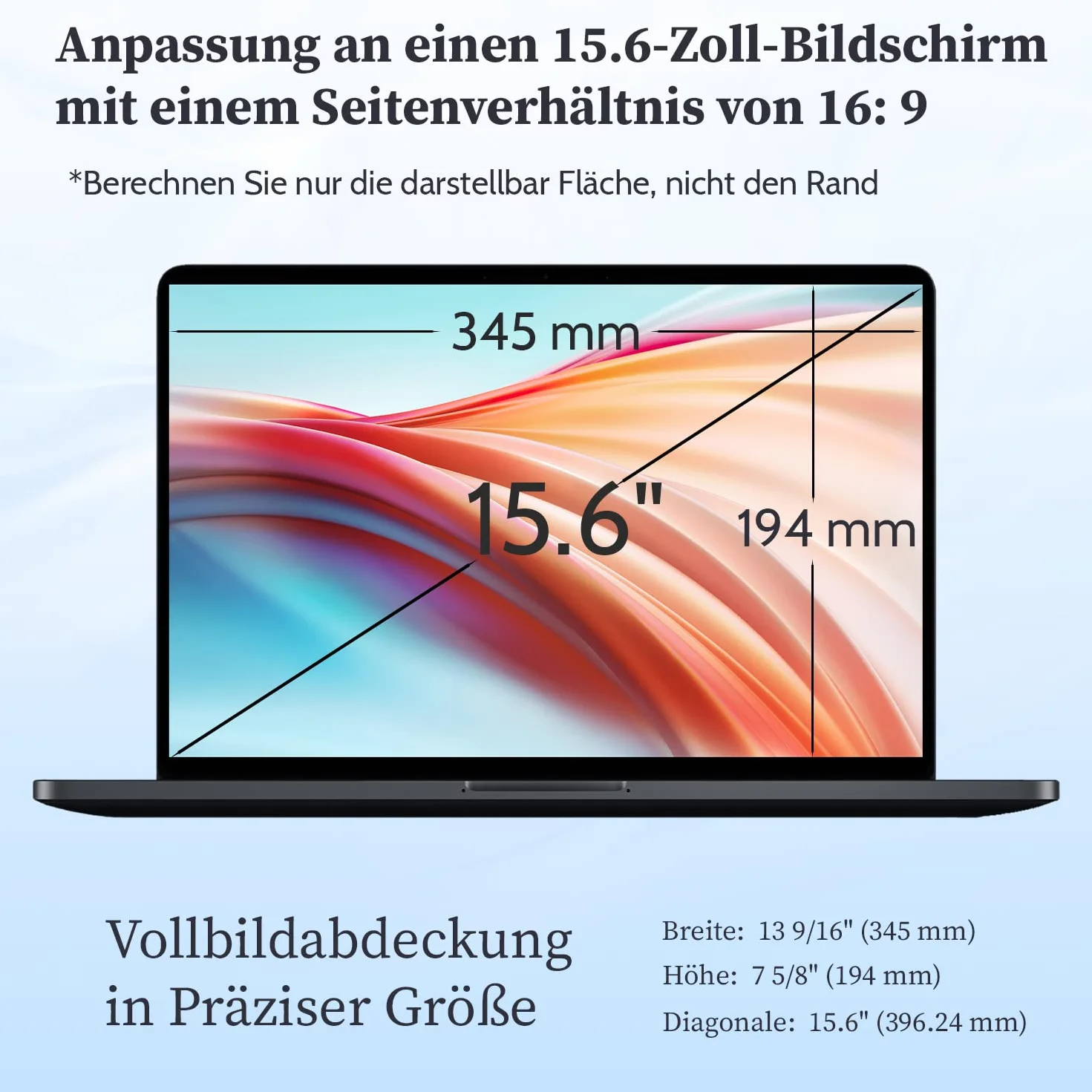 2 sztuki folii ochronnej na wyświetlacz z filtrem niebieskiego światła do ekranu 15,6 cala, proporcje obrazu 16:9, ochrona oczu, folia ochronna HD bez pęcherzyków powietrza