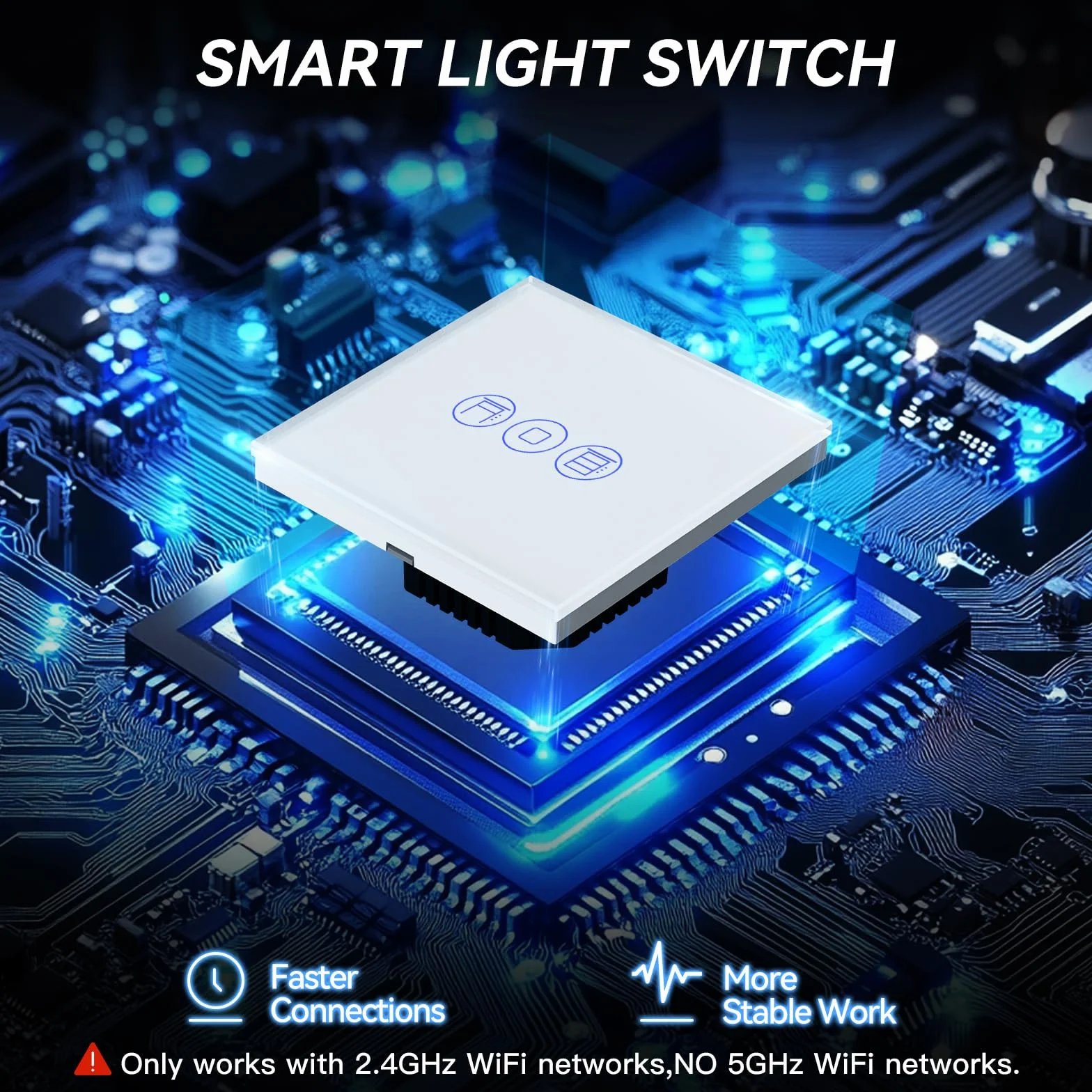 BSEED Przełącznik rolet WiFi, pilot zdalnego sterowania i funkcja timera z aplikacją Smart Life/Tuya, współpracuje z Alexa Echo i Google Home, przełącznik żaluzji WiFi z panelem dotykowym, biały