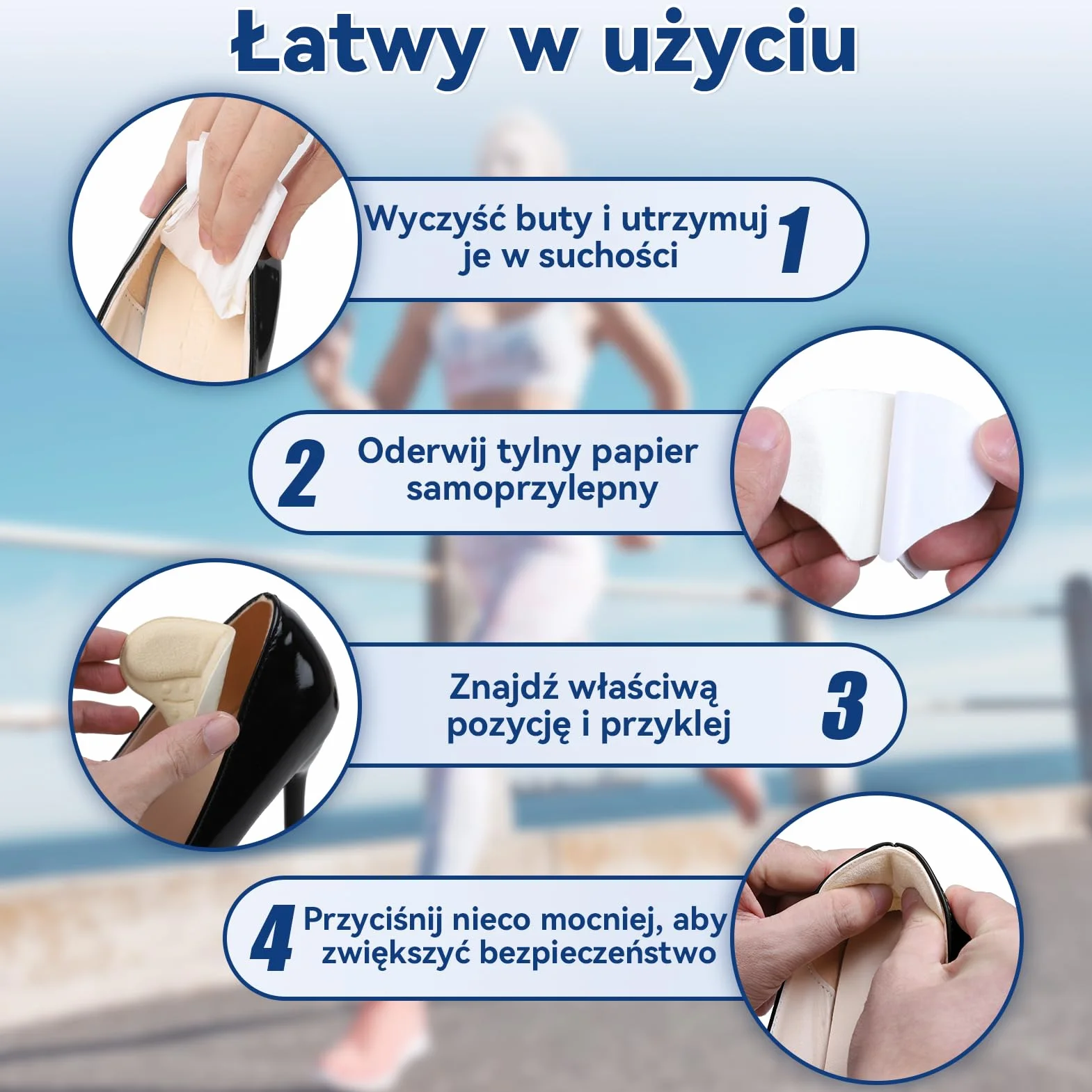 zapiętki do butów, 3 pary samoprzylepnych uchwyt pięty do butów do luźnych butów, antypoślizgowe nakładek na pięty do trampek na wysokich obcasach, skórzane buty za duże