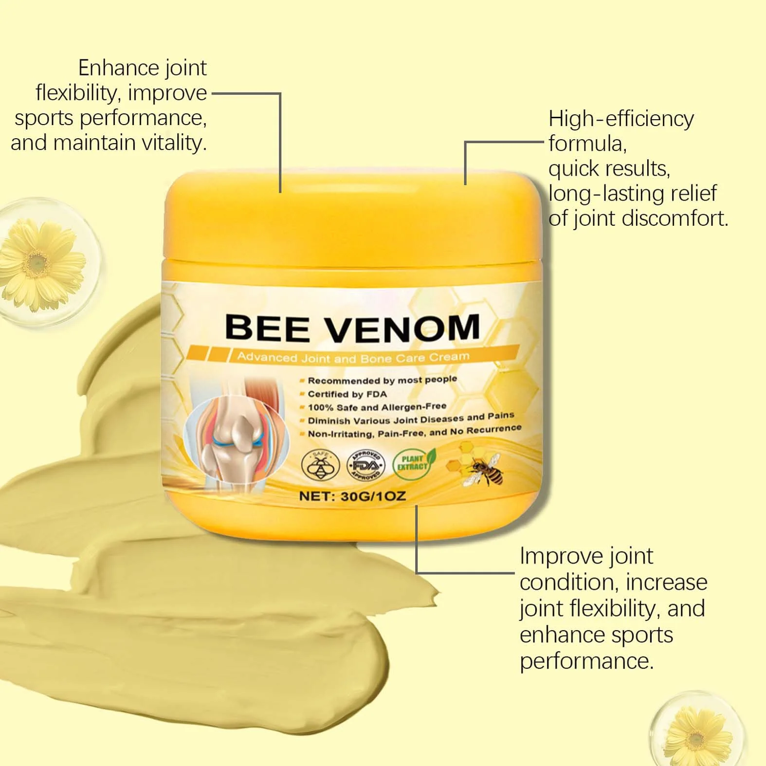 EONFAVE 2 sztuki Aeehfeng Bee Venom Advanced Joint Cream