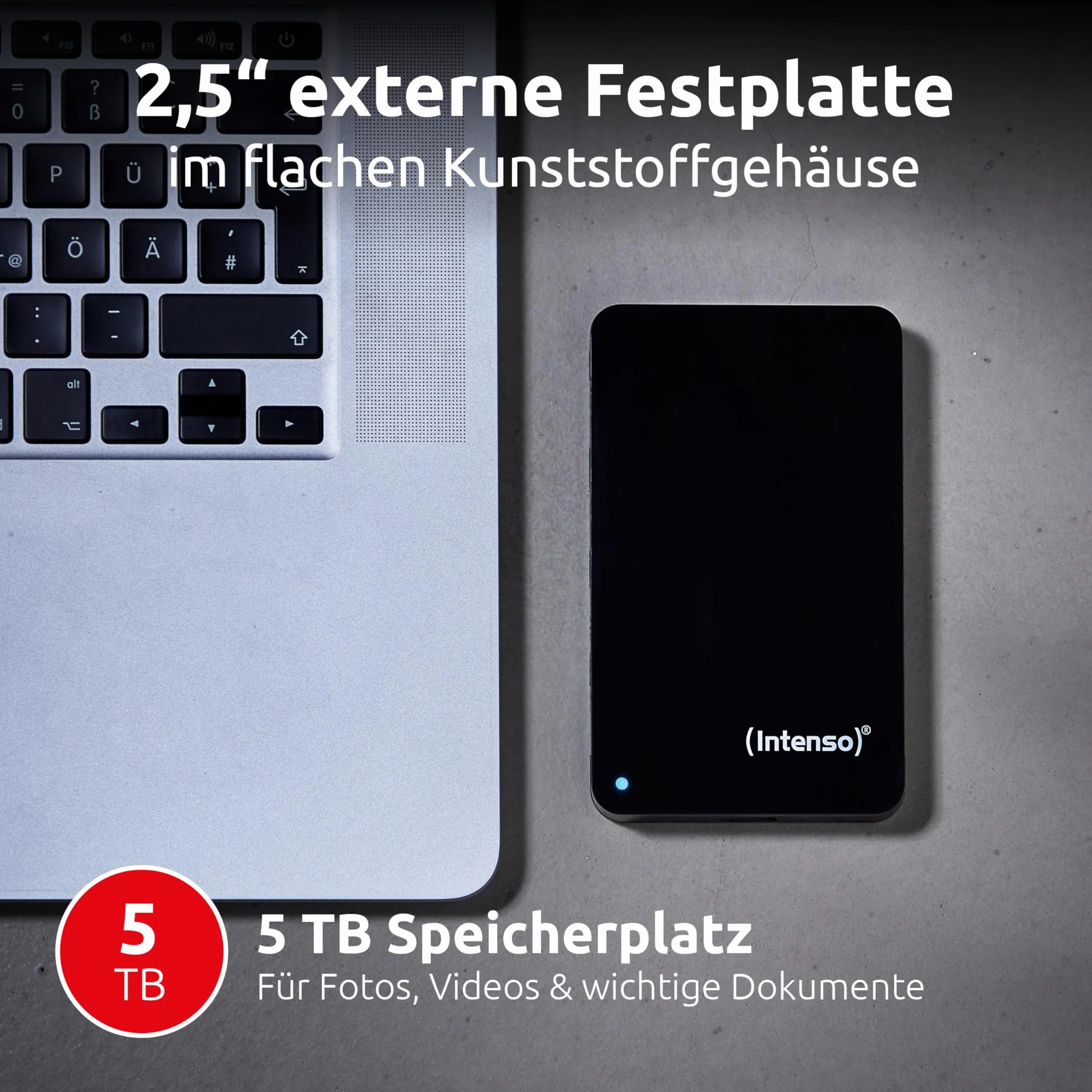 Intenso Memory Case 6021513, Przenośny Dysk Twardy, 5 TB, Czarny