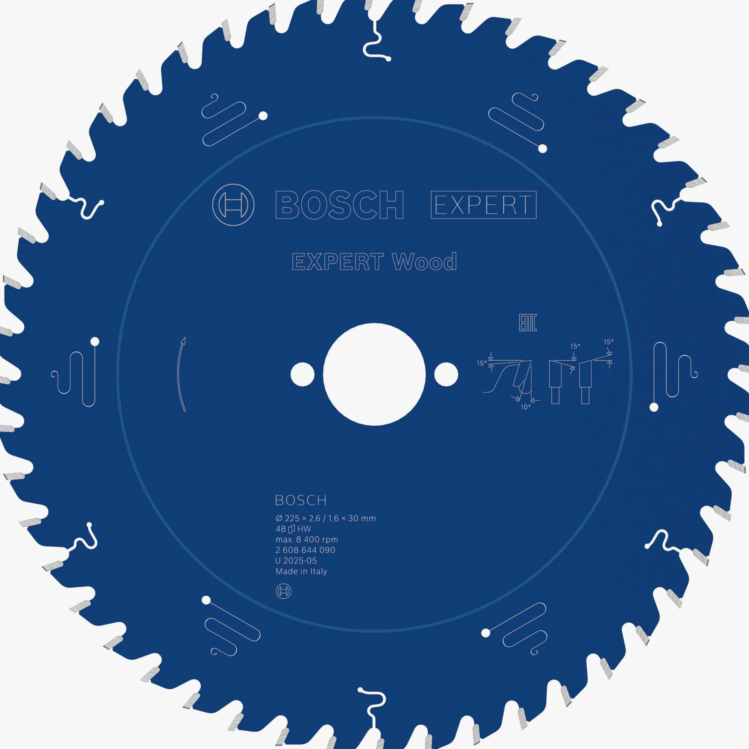 Bosch Professional Brzeszczot do piły tarczowej Expert do drewna (drewno, 225 x 30 x 2,6 mm, 48 zębów, akcesoria do piły tarczowej)