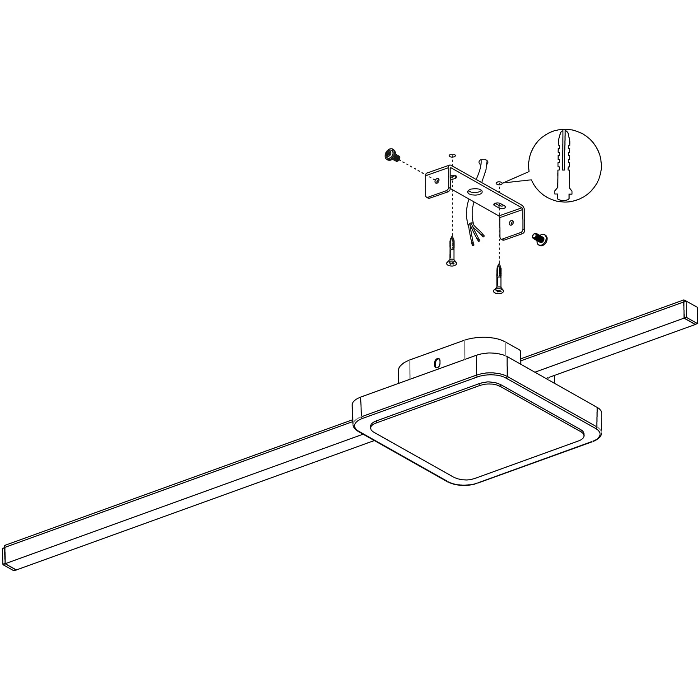EGLO lampa sufitowa LED Sarginto, 2-płomienna, minimalistyczna | lampa do salonu z metalu w kolorze czarnym, z tworzywa sztucznego w kolorze białym, lampa do przedpokoju, ciepłej bieli