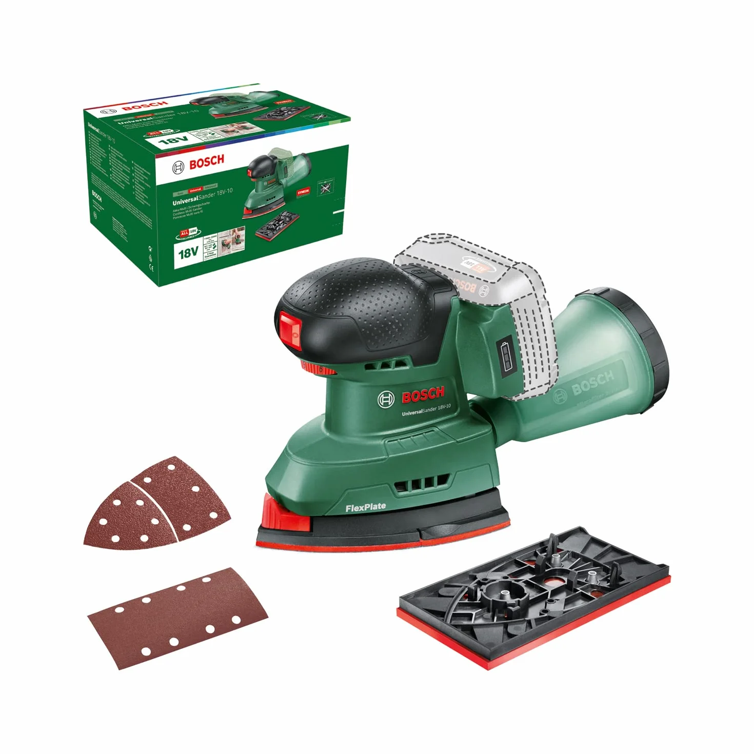 Bosch Szlifierka Akumulatorowa, Zielony, 18V