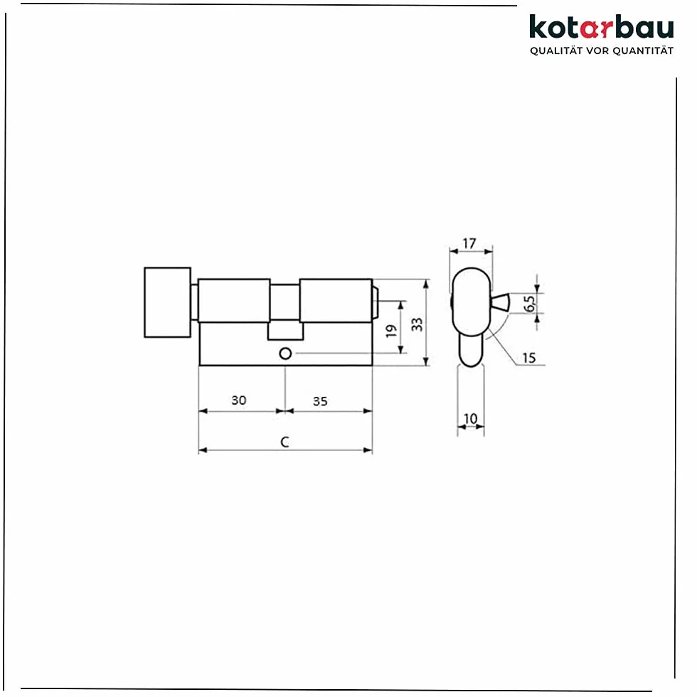 KOTARBAU® Wkładka bębenkowa zamka do drzwi 30/35 nikiel