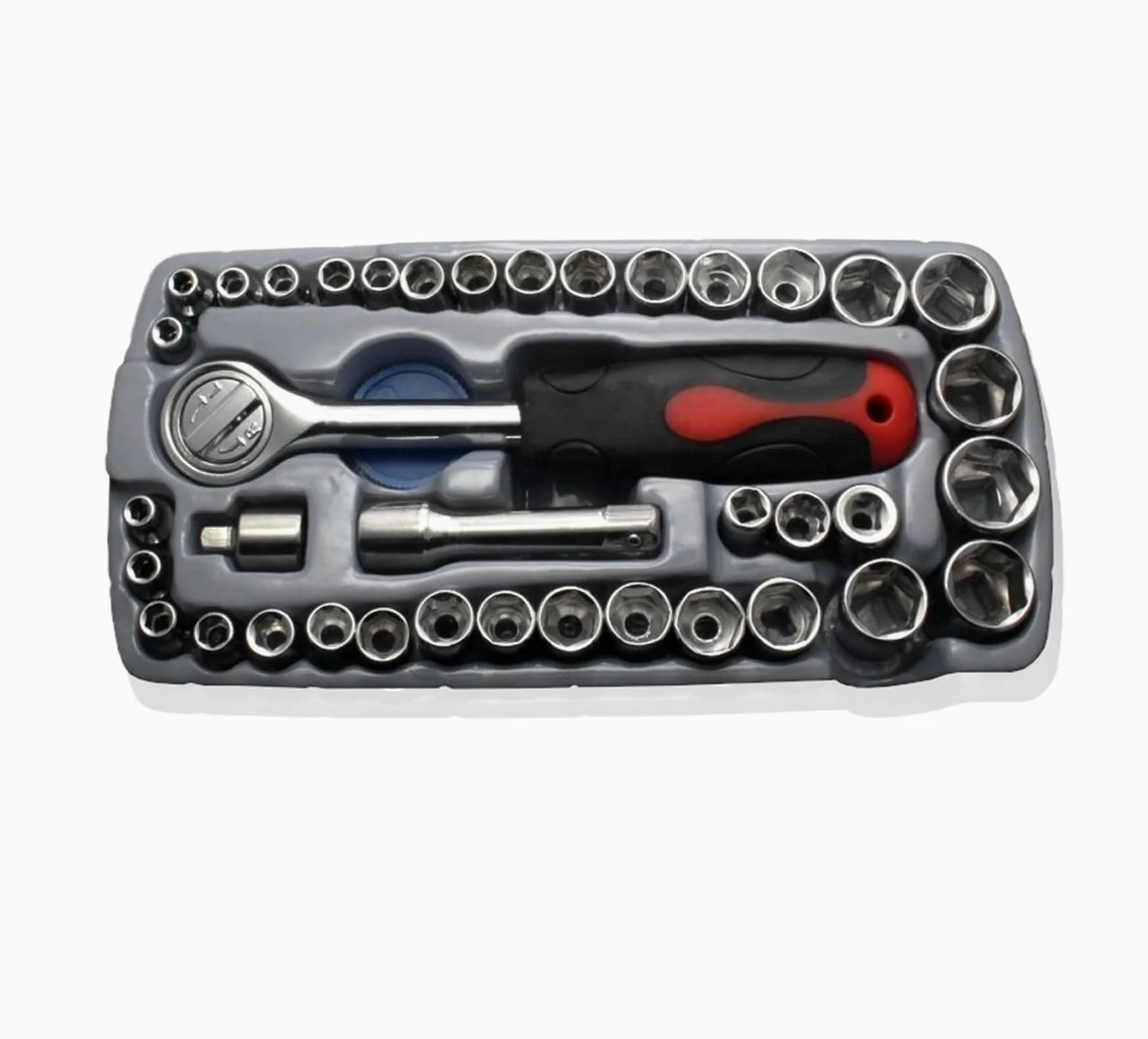 Zestaw Narzędzi Samochodowych Zestaw 40 kluczy nasadowych 1/4" 3/8" z grzechotką i uchwytem grzechotkowym, bity do kluczy nasadowych z walizką Napraw Domowych