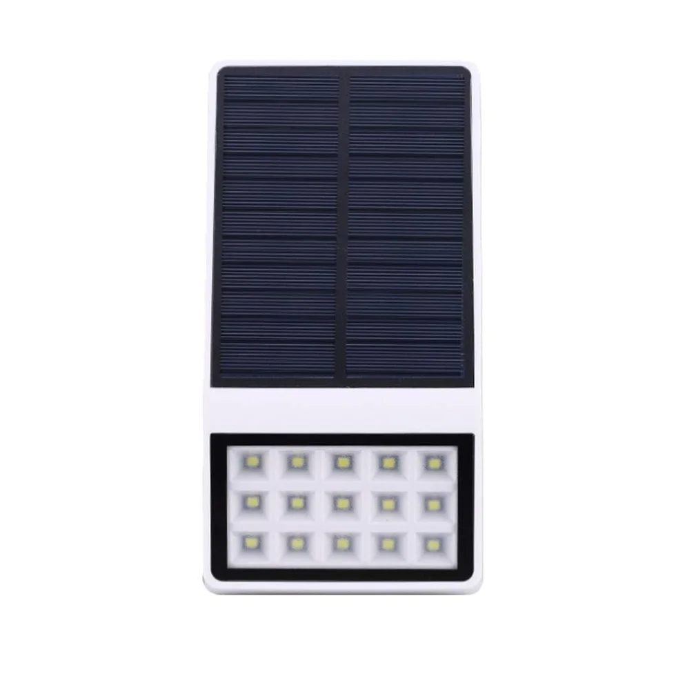 Solarna lampa zewnętrzna Led Solar Wall Light Wodoodporny Dekoracyjna lampa ogrodowa do ogrodzenia, garażu, drzwi 3 tryby Biały 1 opakowanie (biały 2 szt.)