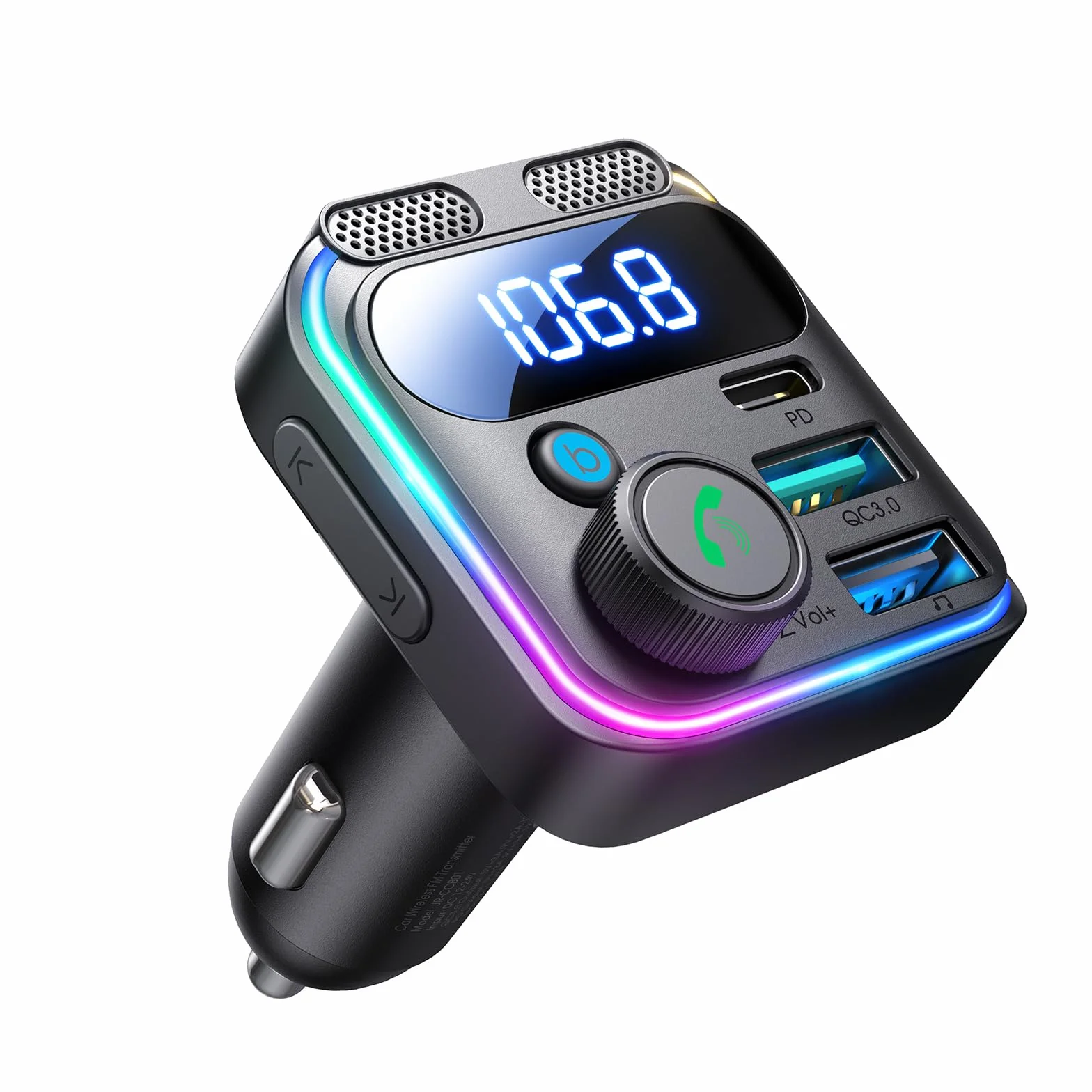 JOYROOM Samochodowy nadajnik FM Bluetooth 81W, Bluetooth 5.4, 45W PD, 36W QC, zestaw głośnomówiący z podwójnym mikrofonem
