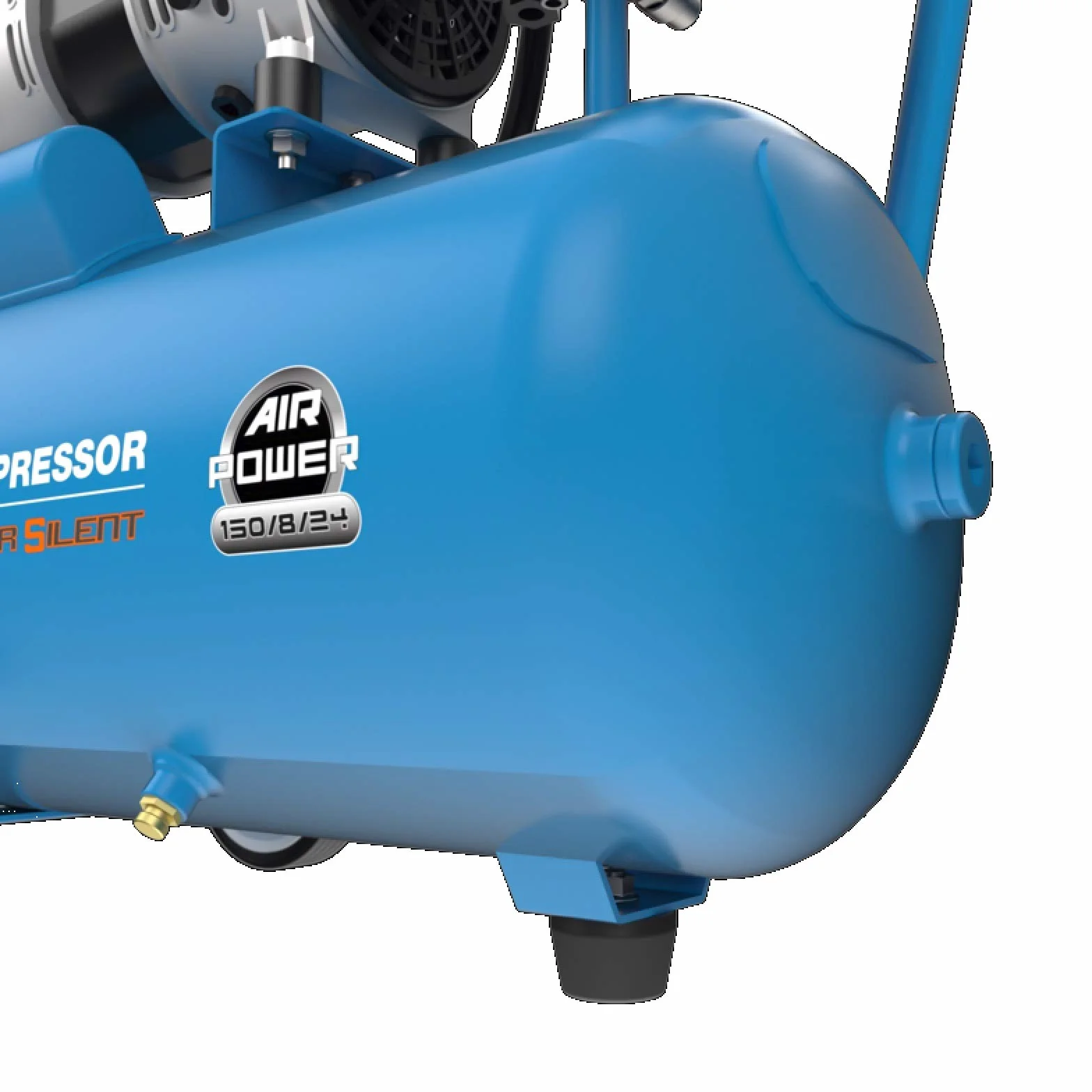 Güde 50136 sprężarka Airpower 150/8/24 Silent (podwójny agregat tłokowy z napędem bezpośrednim, 0,75 kW, 230 V, bezolejowy, 8 barów)