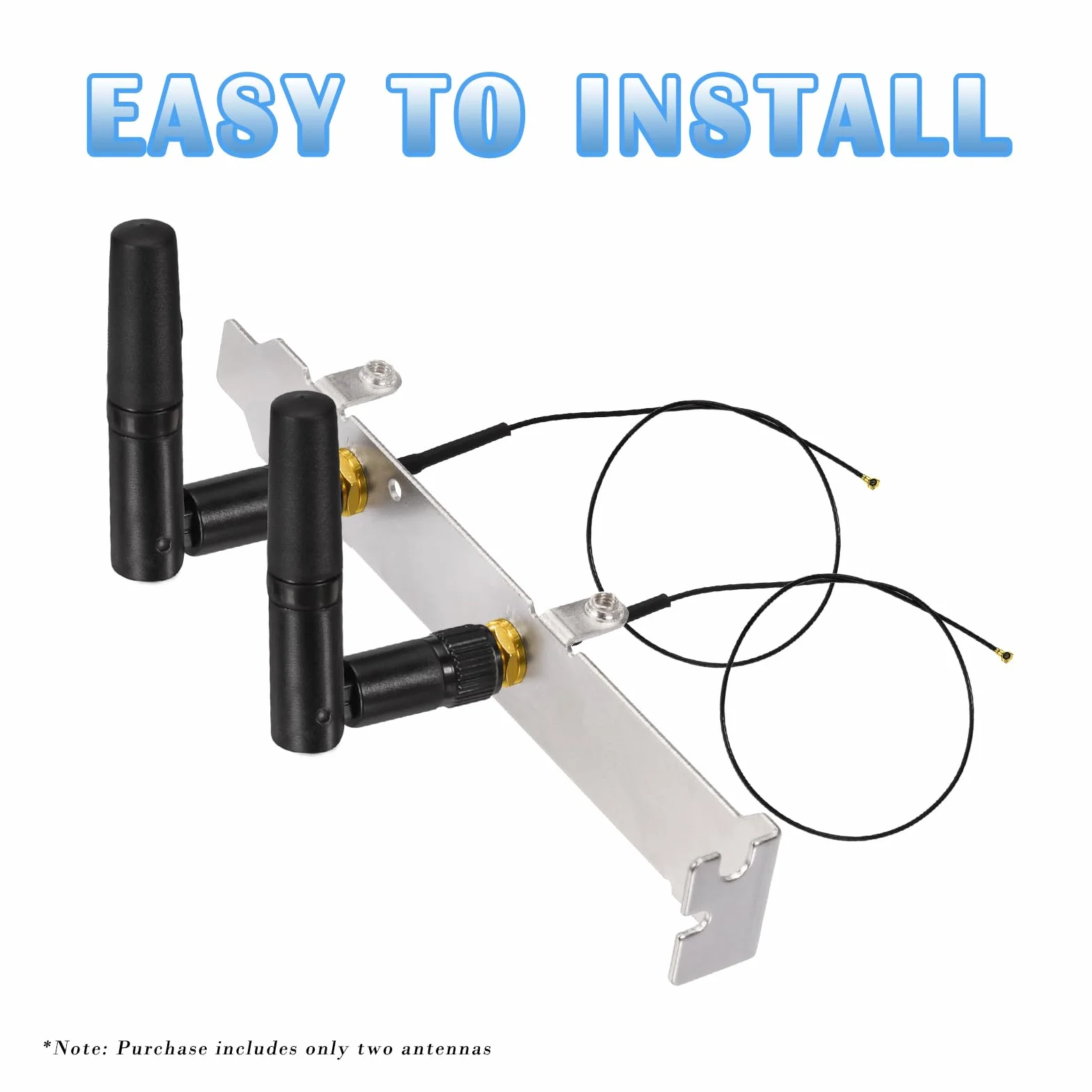 Eightwood Mała antena WiFi dwupasmowa 2,4 GHz 5,8 GHz RP SMA 2 szt.