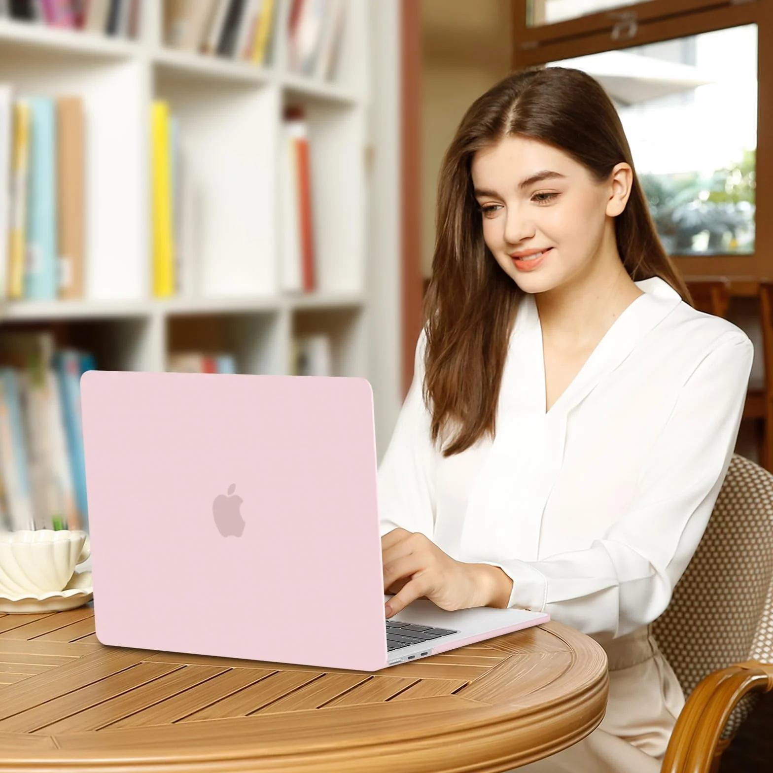 MOSISO Etui kompatybilne z MacBook Air 33.0 cm M4 M3 M2 2025 2024 2023 2022 A3240 A3113 A2681 Touch ID, twarda obudowa do MacBooka Air 34.5 cm etui z osłoną klawiatury, różowy (Baby Pink)