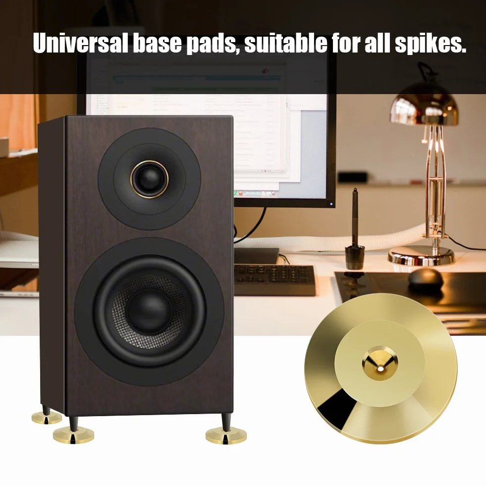 Końcówki głośnikowe 8 szt. Subwoofer Wzmacniacz audio CD Głośnik HiFi Izolator gramofonu Stożek podstawy 25x4mm złota