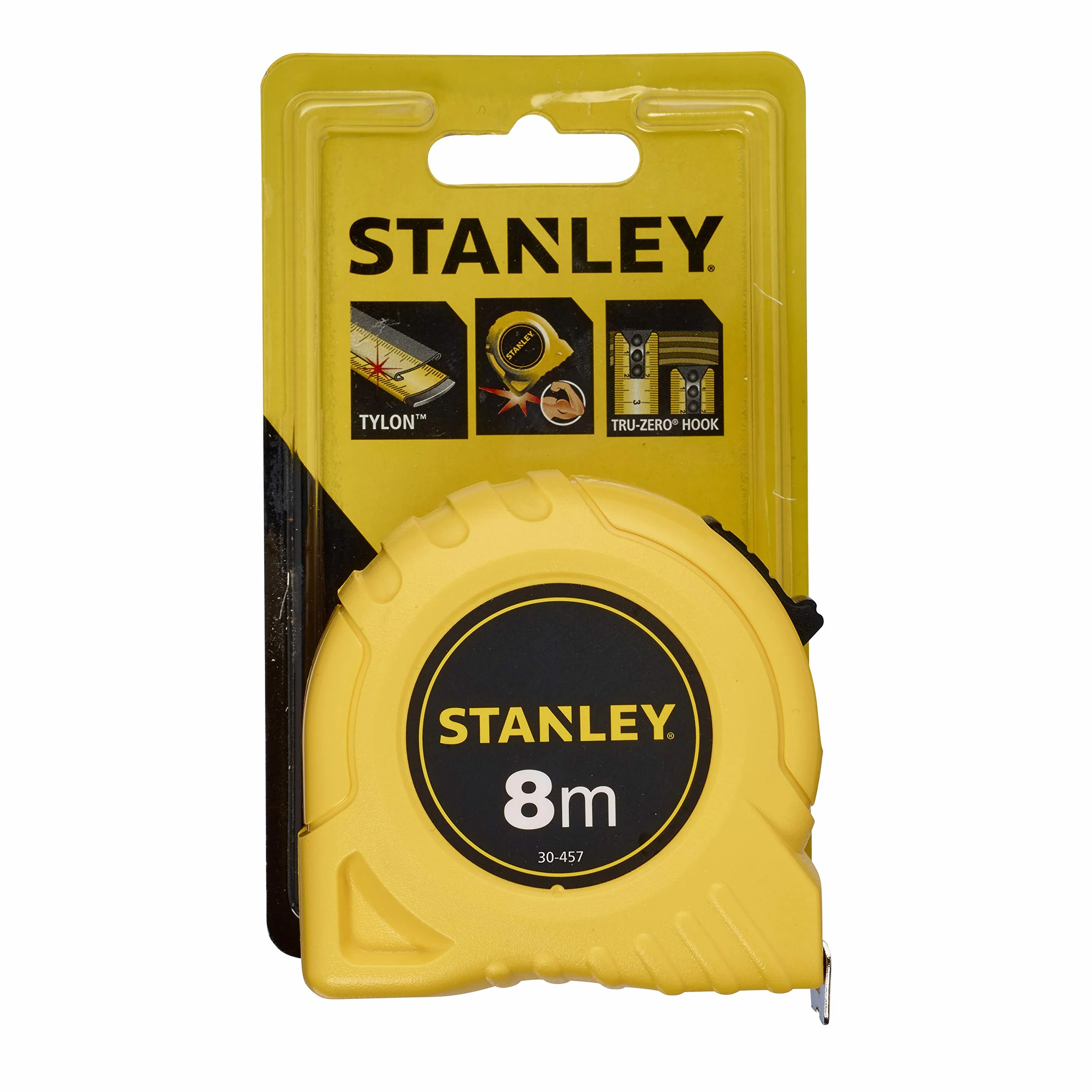 Stanley Basic Taśma Miernicza, Czarny/Żółty, 8 m