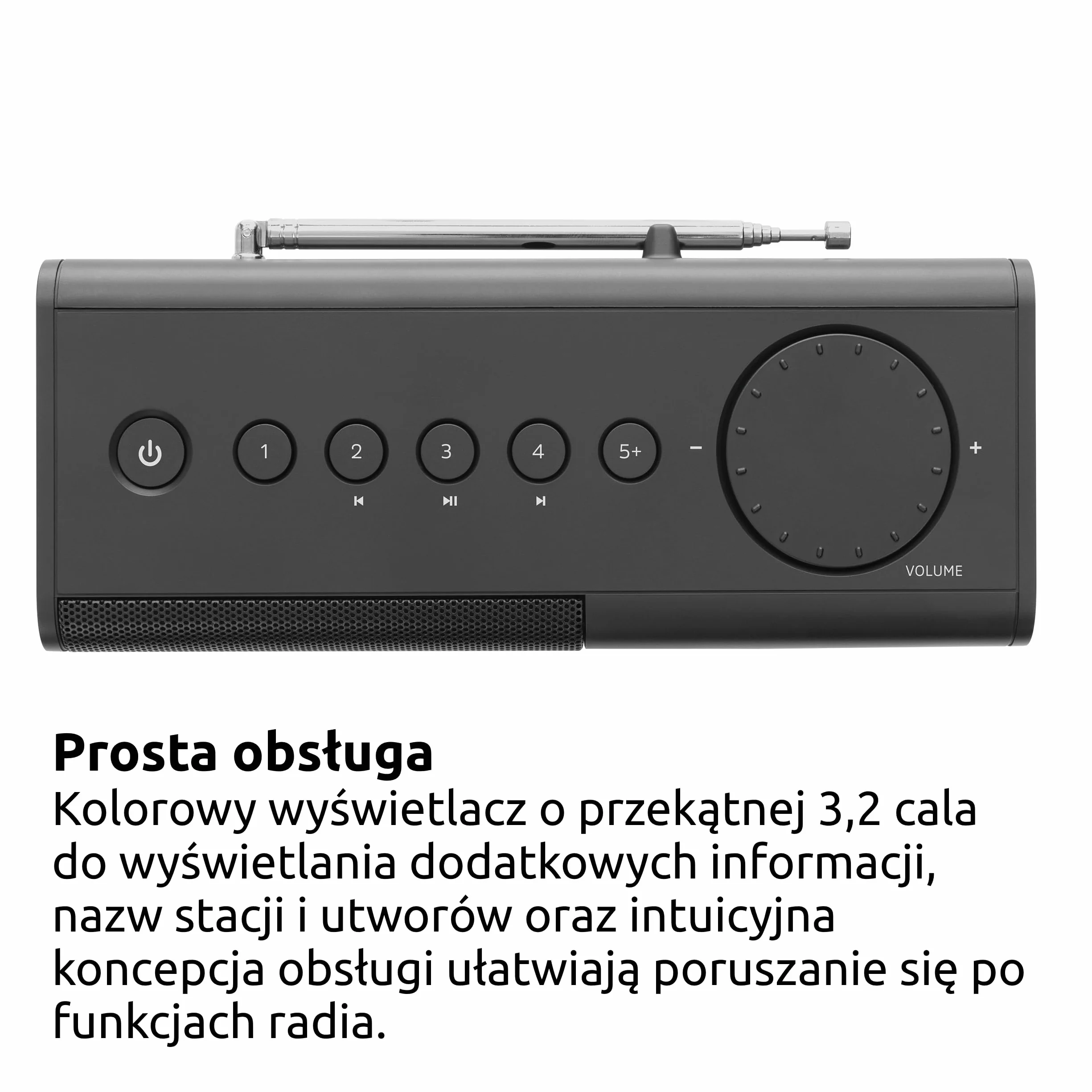 TechniSat DIGITRADIO 217 – Kompaktowe, przenośne radio cyfrowe DAB+ (FM, kolorowy wyświetlacz, Bluetooth, szybki wybór, zasilanie sieciowe/bateryjne, 2 budziki, pamięć stacji) czarne