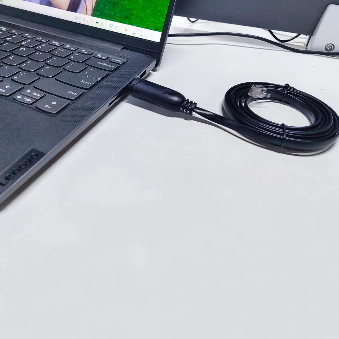 DSD TECH SH-RJ12B kabel szeregowy USB na RJ12 RJ11 6P4C RS232 czarny 18 cm