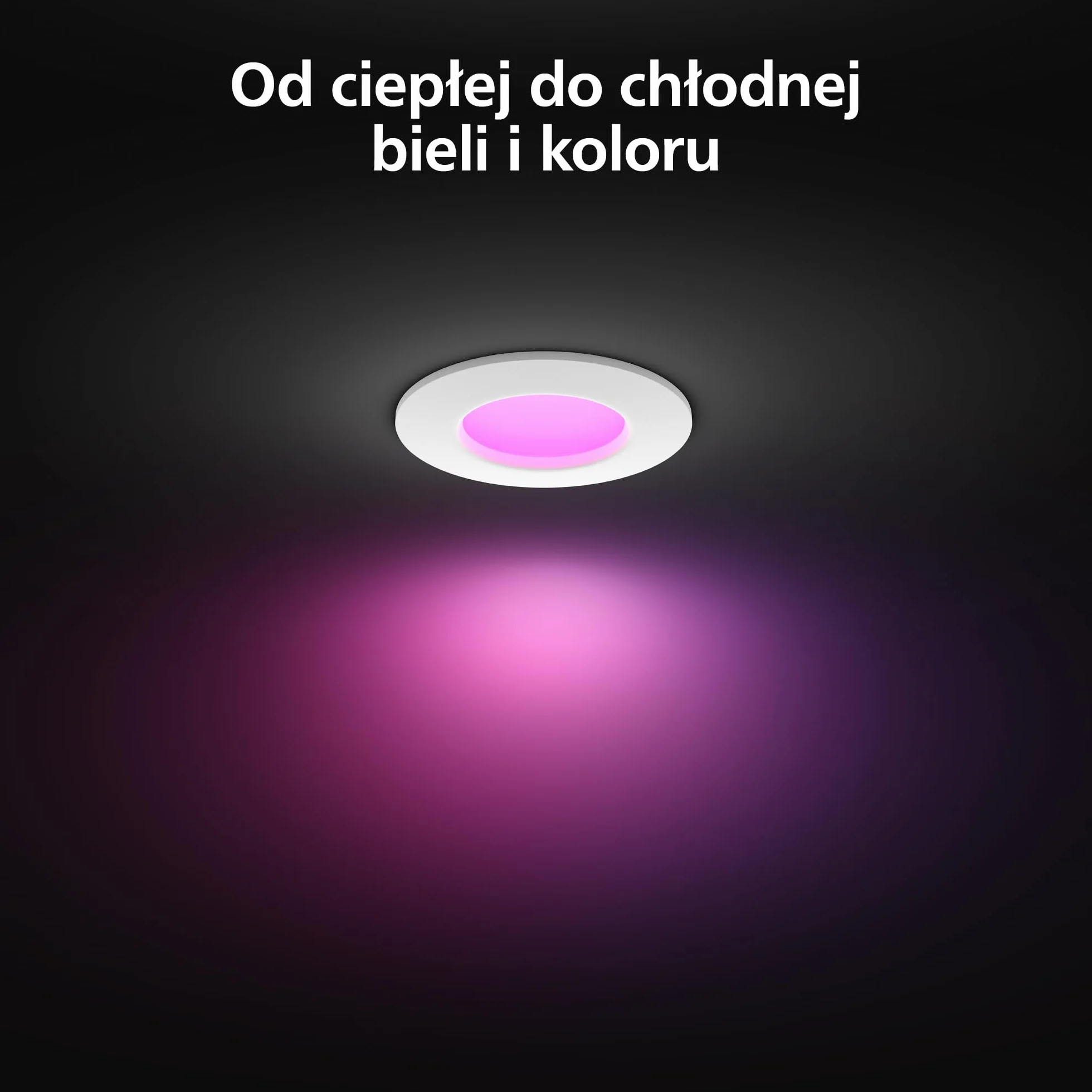 Philips Hue Smart Slim Oświetlenie do Wbudowania 90 mm Białe i Kolorowe Światło Bluetooth Czarny