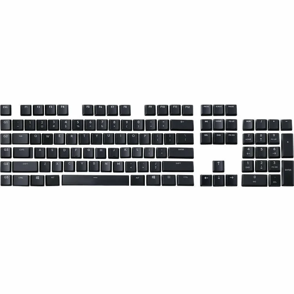 Nasadka klawiszy do klawiatury Logitech G913 G915 G813 G815 TKL przezroczysta klawiatura ISO 111 wersja amerykańska Logitech czarny biały kolor nasadka klawiszy