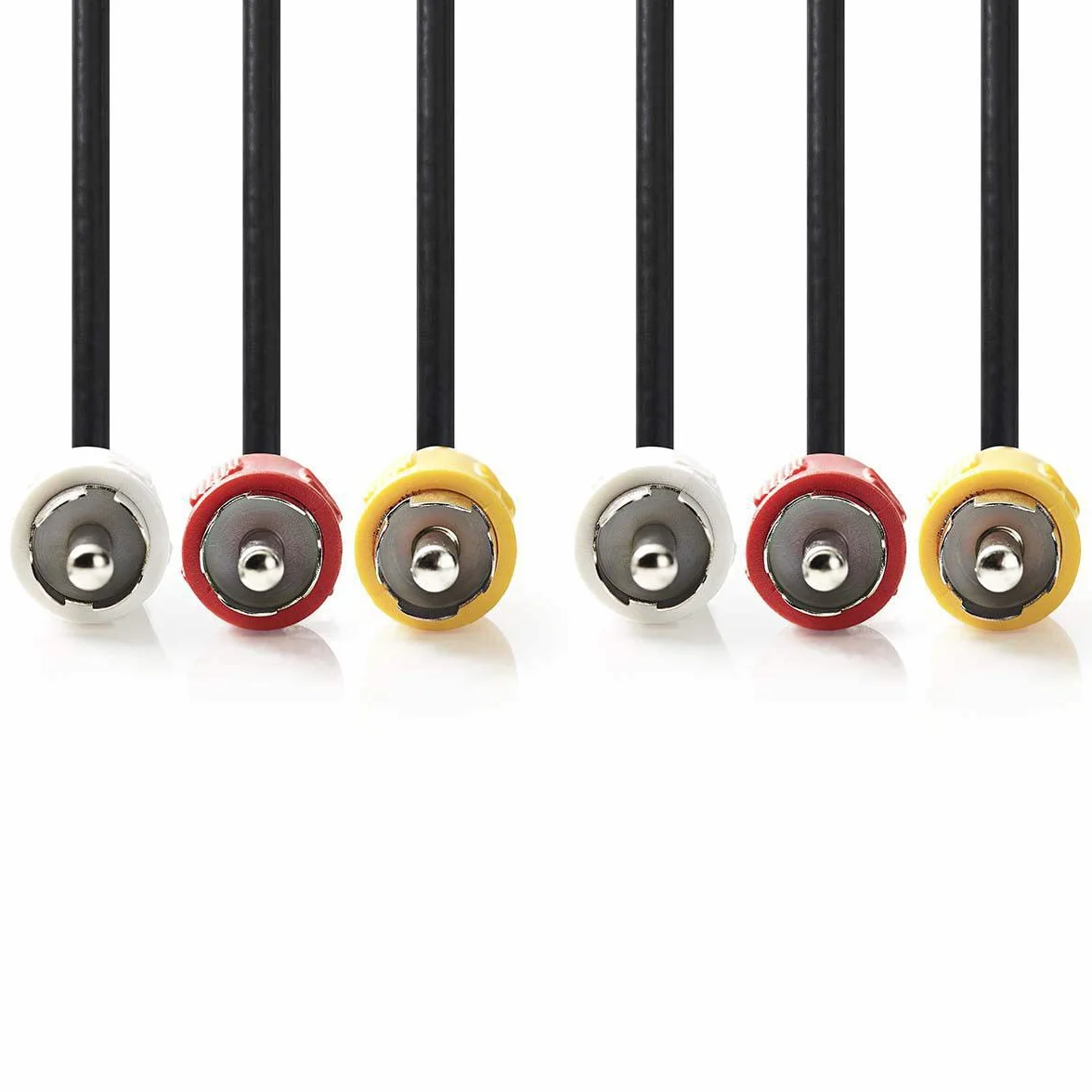 Kompozytowy kabel stereo audio-wideo 3 x RCA Phono męski na męski 1,5m czerwone białe żółte wtyczki