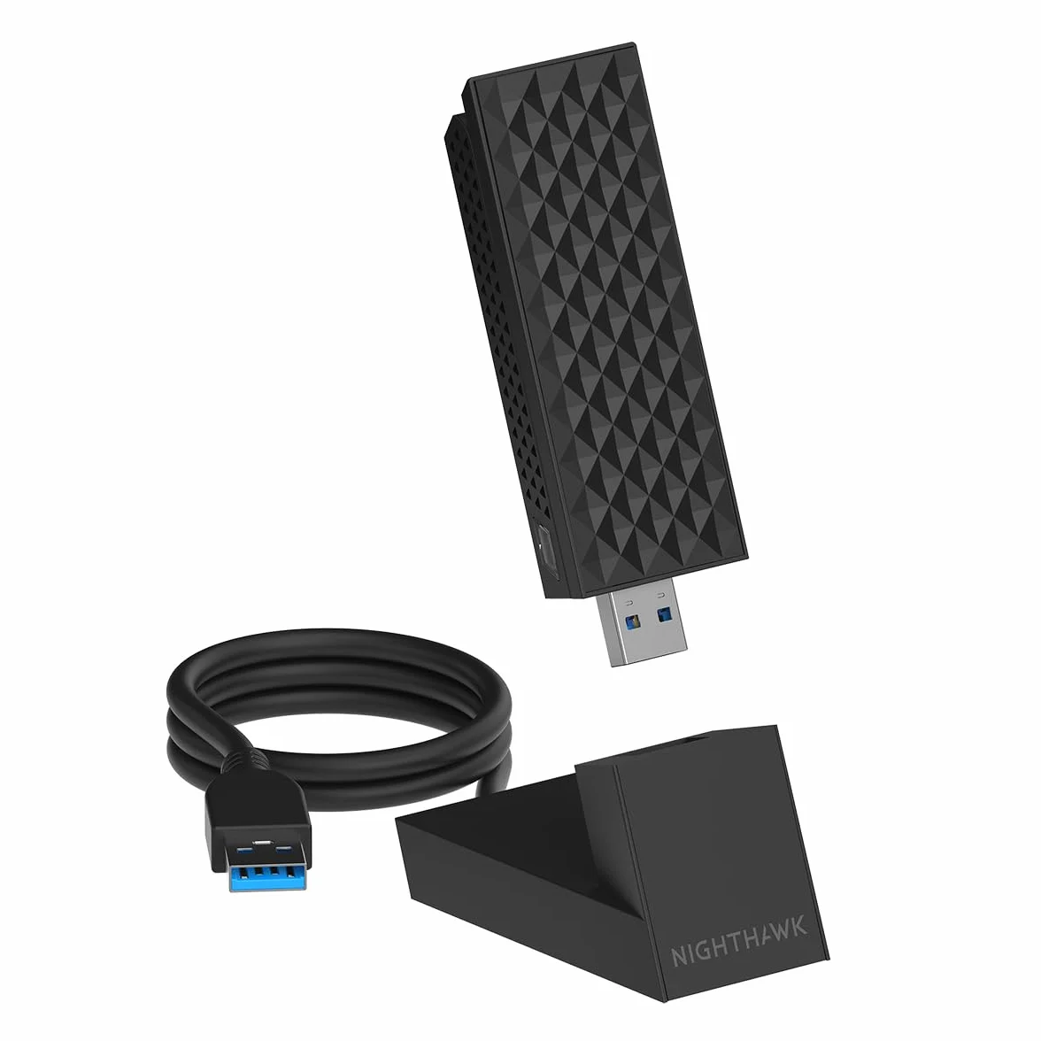 Adapter USB 3.0 NETGEAR Nighthawk WiFi 7 (A9000) – trójpasmowa karta sieciowa BE6500 Gigabit (6,5 Gb/s) – pasmo 6 GHz – działa z każdym routerem i siecią mesh – dla komputerów z Windows 11