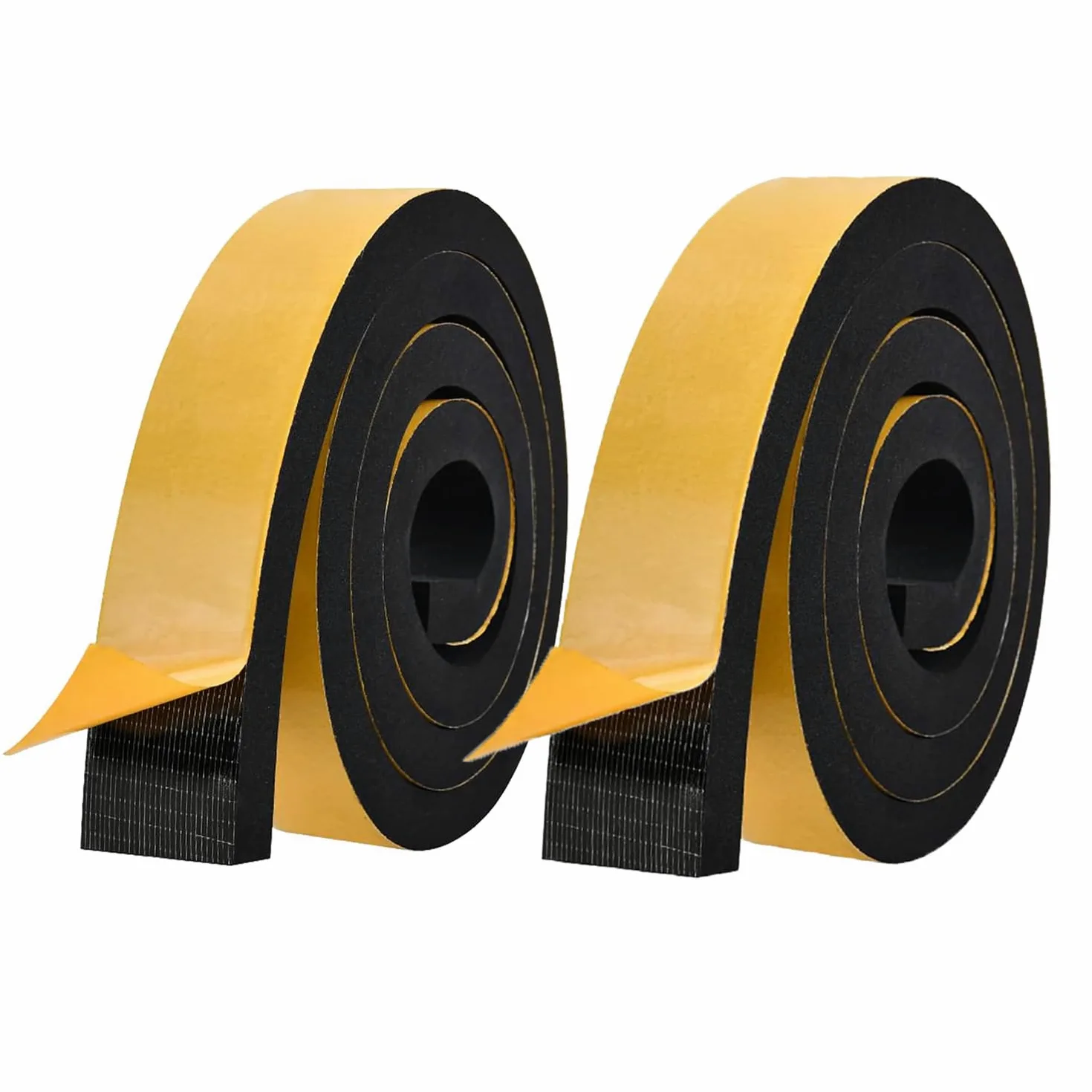 2 rolki taśmy piankowej o szerokości 50 mm x 20 mm grubości, samoprzylepna neoprenowa taśma uszczelniająca, antywibracyjna, antykolizyjna, odporna na wstrząsy izolacja do okien, drzwi samochodu, 2