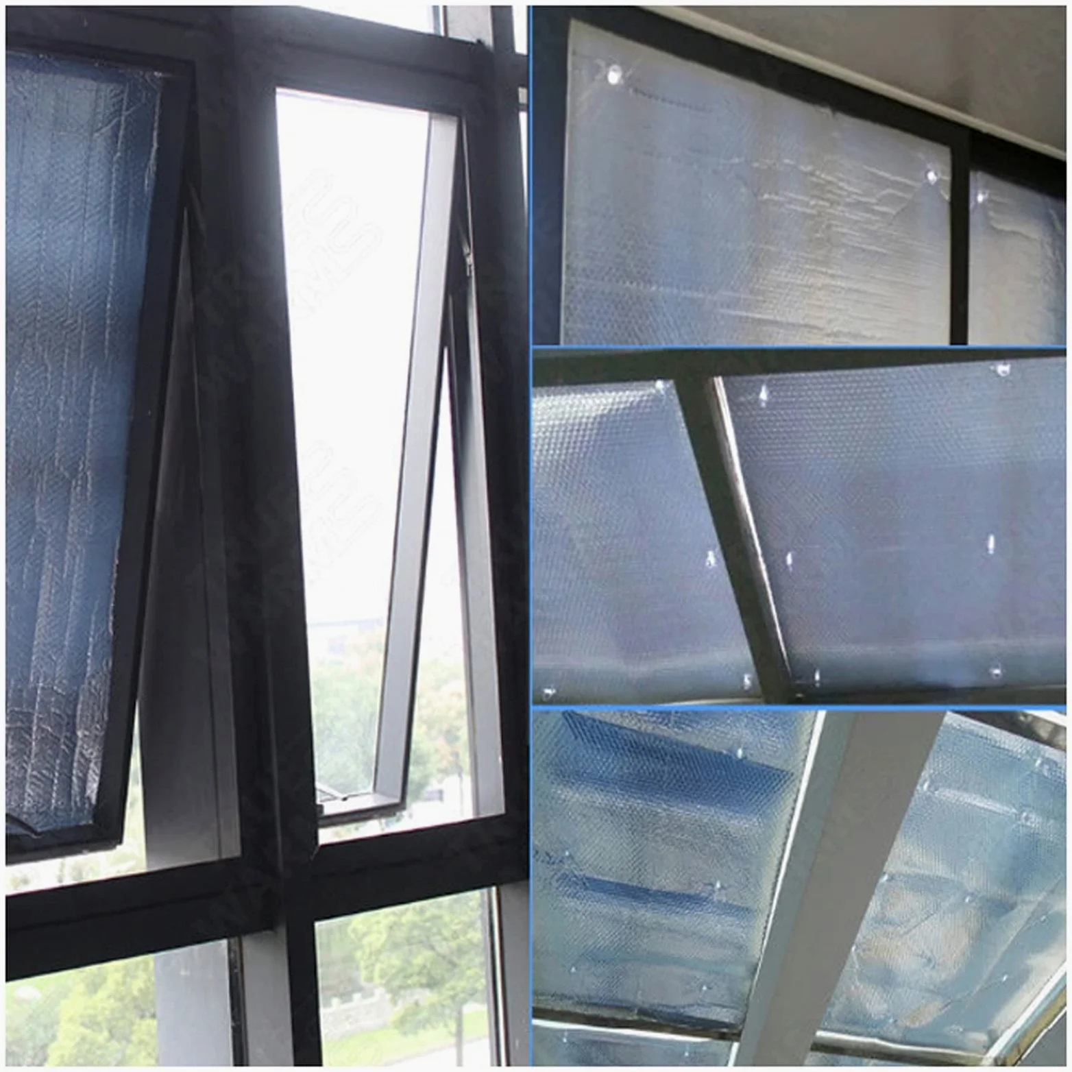 Samoprzylepna aluminiowa folia bąbelkowa rolka izolacyjna odbijająca ciepło szopa izolator drzwi garażowych 1 x 8 m