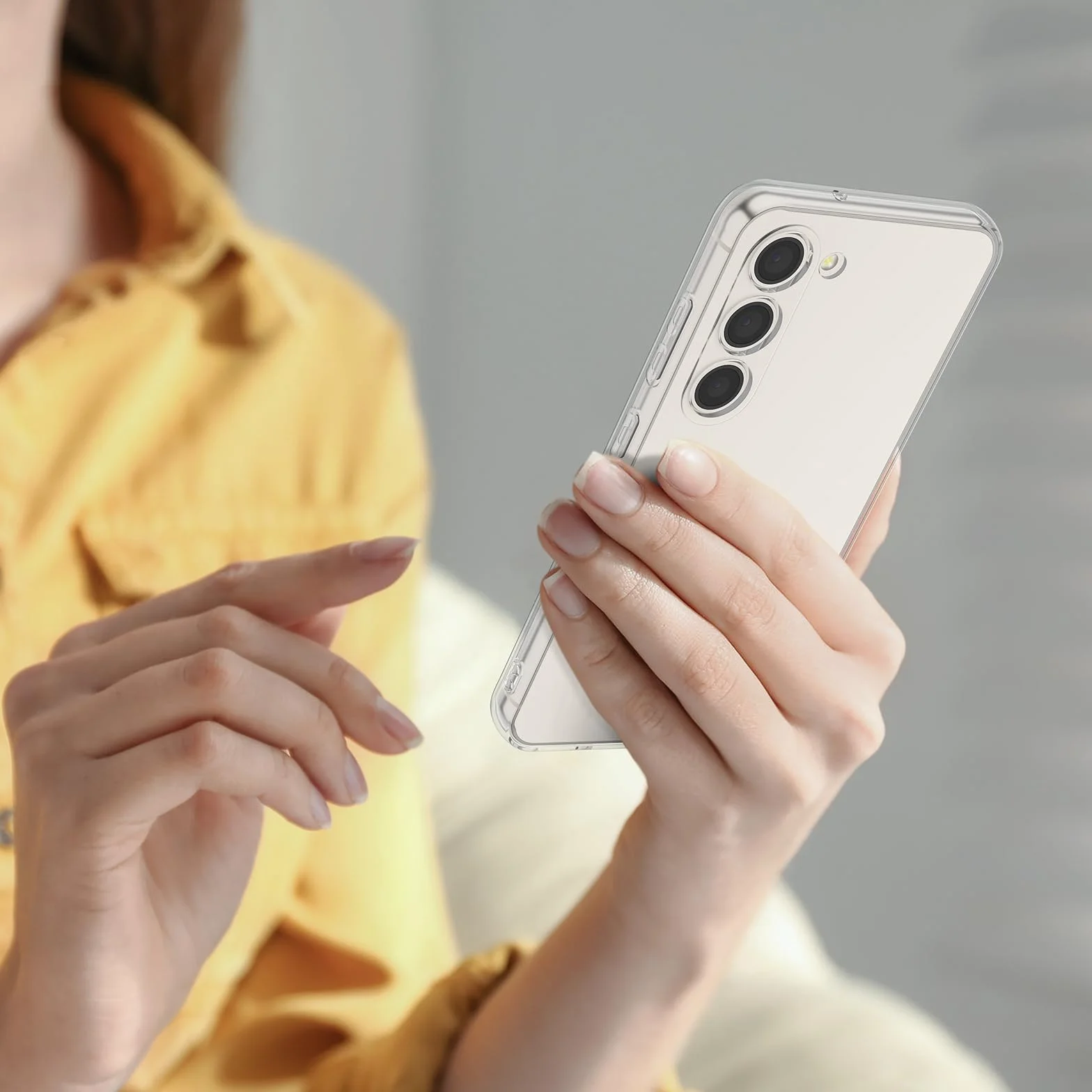 Vancle Etui na telefon Samsung Galaxy S23 z 2 szkłami pancernymi i 1 nylonową smyczą, przezroczyste etui na telefon komórkowy TPU