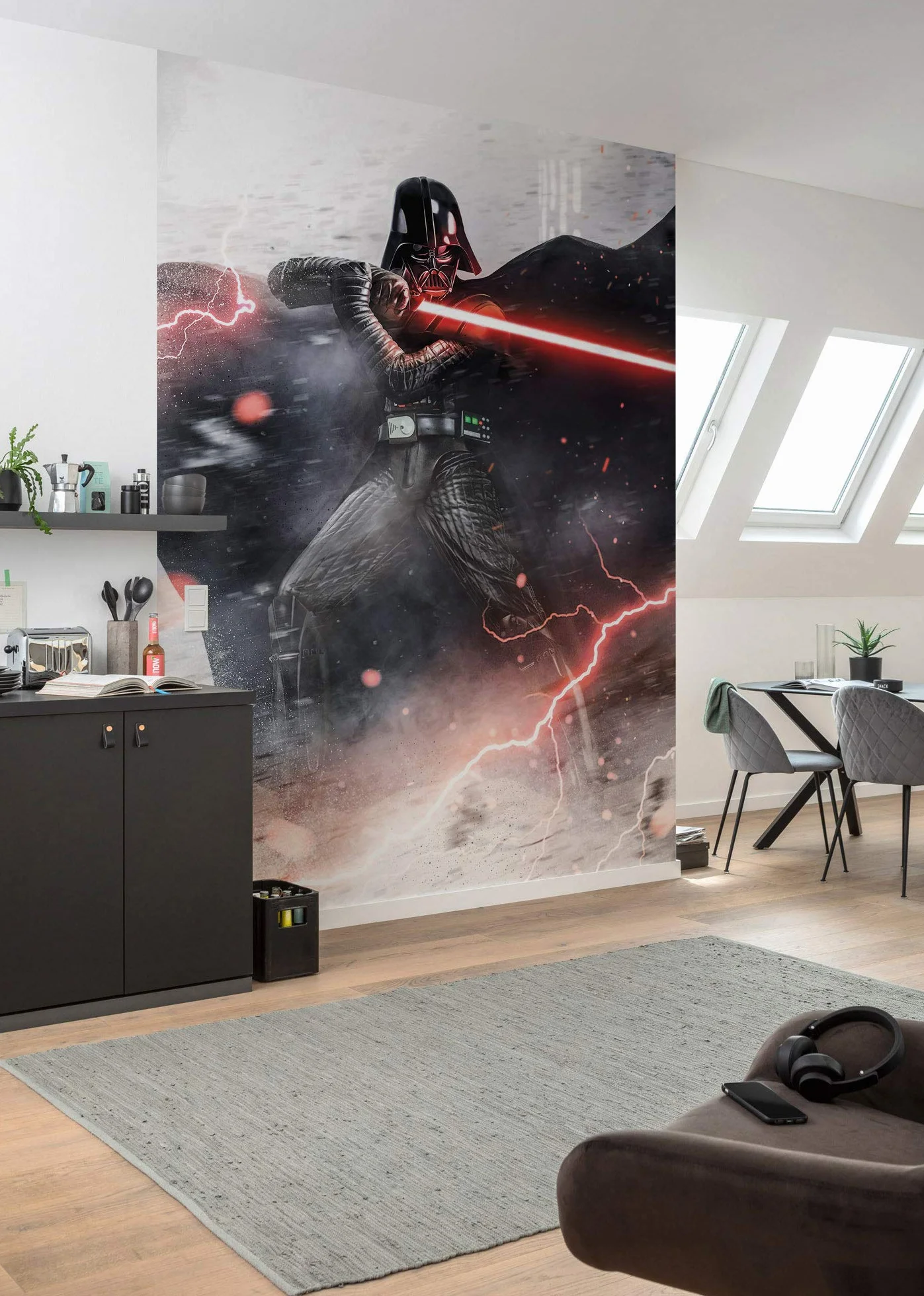 Komar Star Wars fototapeta z włókniny - Star Wars Vader Dark Forces - wymiary: 200 x 280 cm (szerokość x wysokość) - tapeta dziecięca, pokój dziecięcy, tapeta - IADX4-025