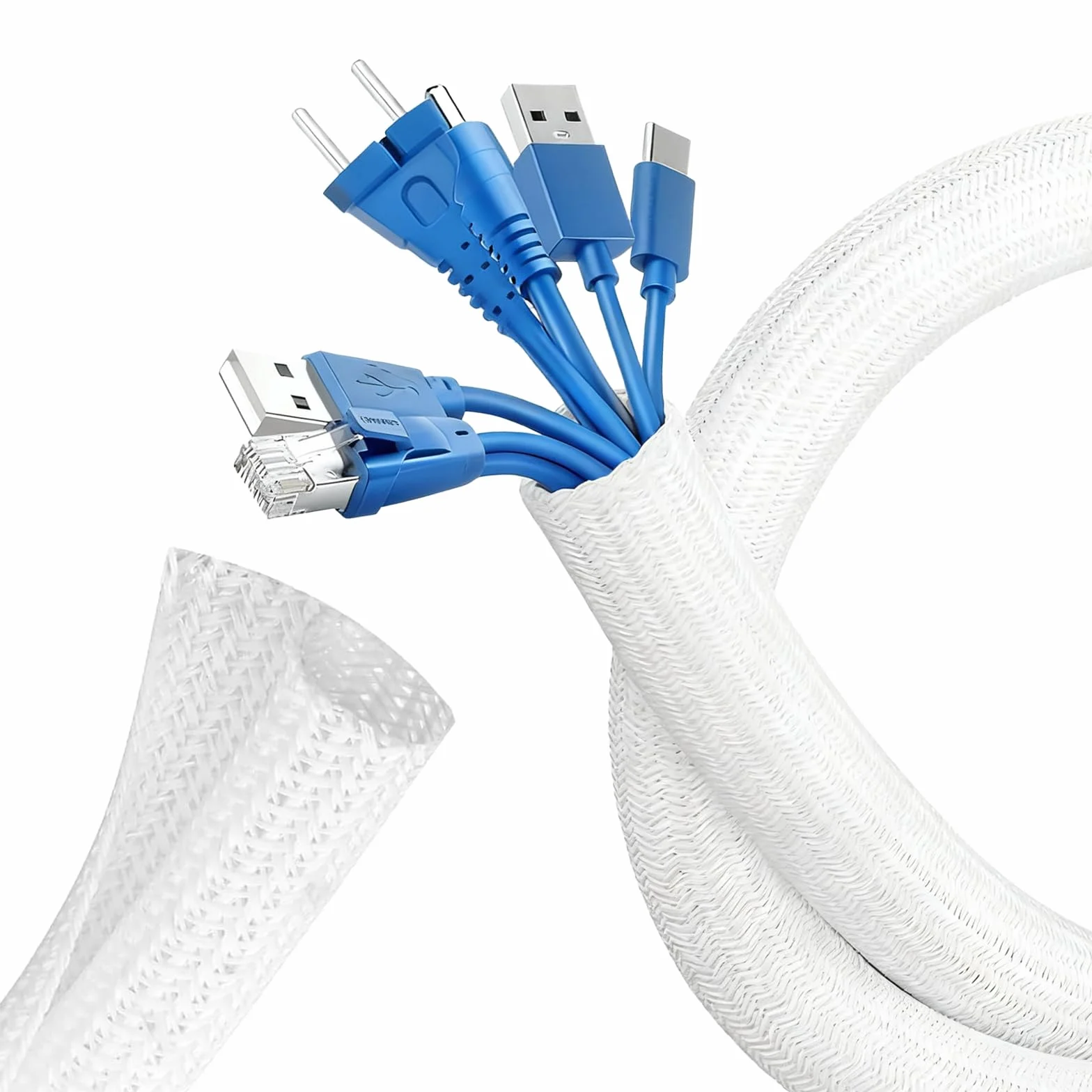 Schludny rękaw na kabel, ochrona kabla 3 m, 1/5.1 cm, tuleja do zarządzania kablami, rurka do kabla USB, kabel zasilający, kabel audio wideo w domu, biurze