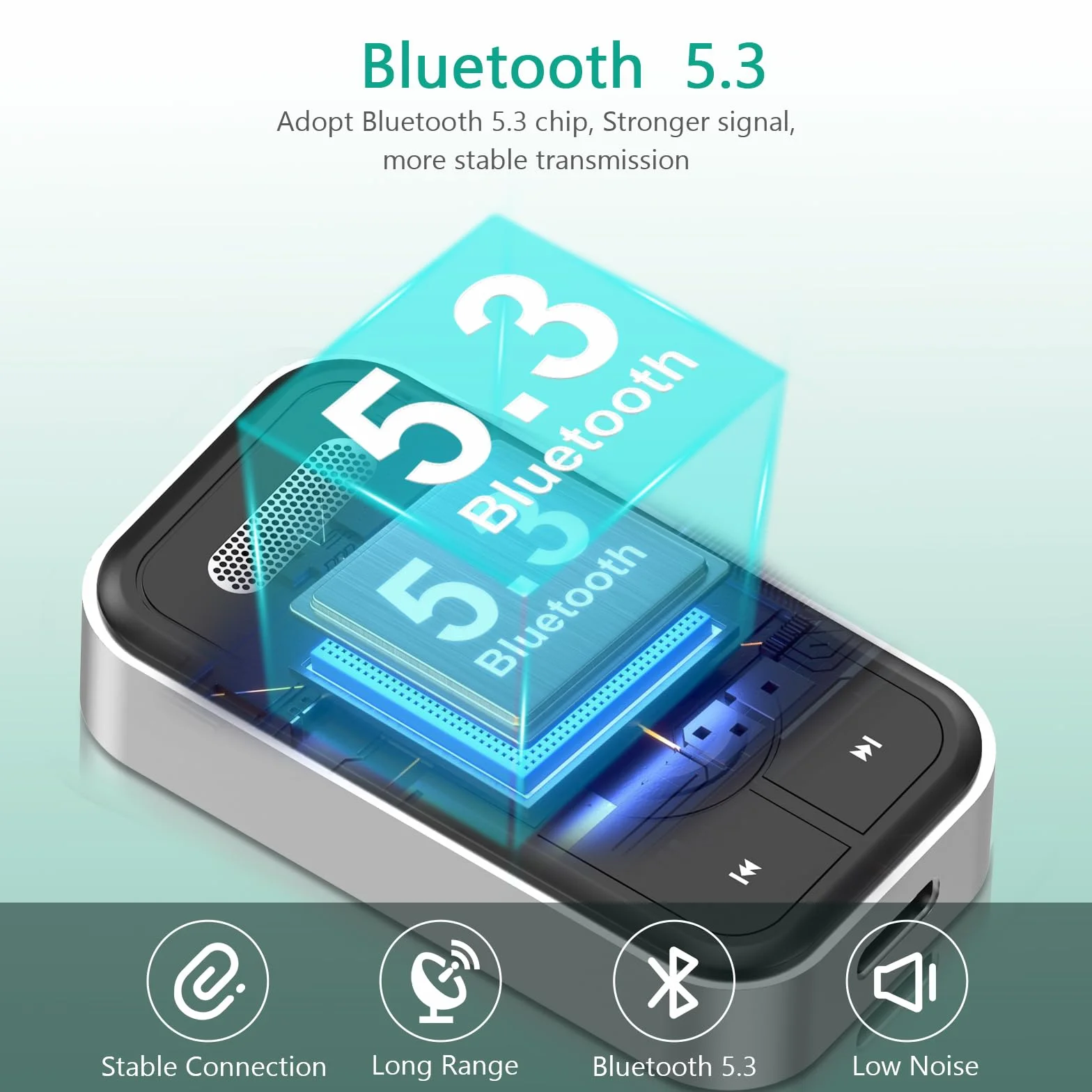 ORIA Adapter Bluetooth AUX 5.3 redukcja szumów 3,5 mm odbiornik muzyczny 2 w 1