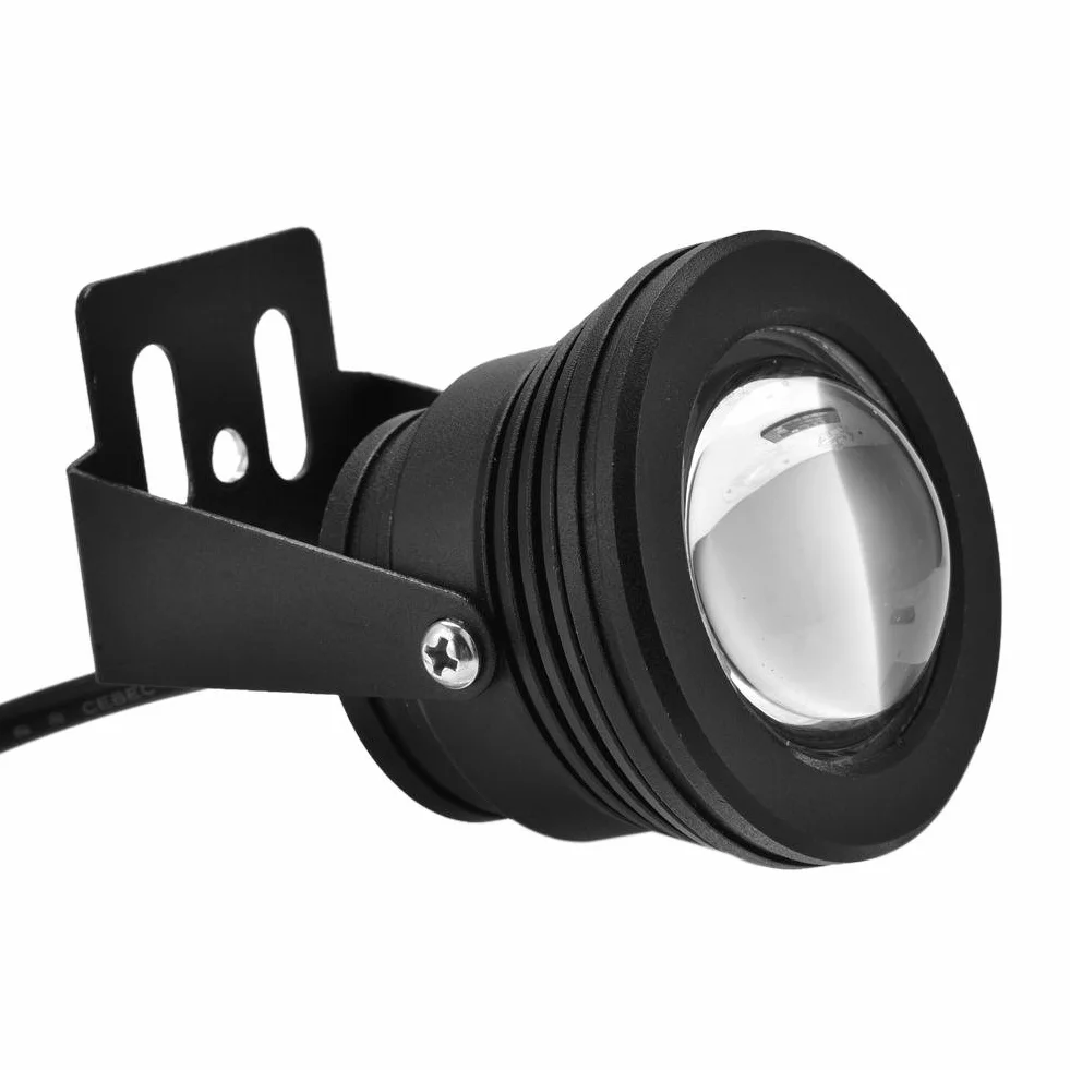 Fdit Underwater Light Remote Control Pond Light 12V 10W RGB Wodoodporna punktowa LED do akwarium do basenu rybnego Garden Black