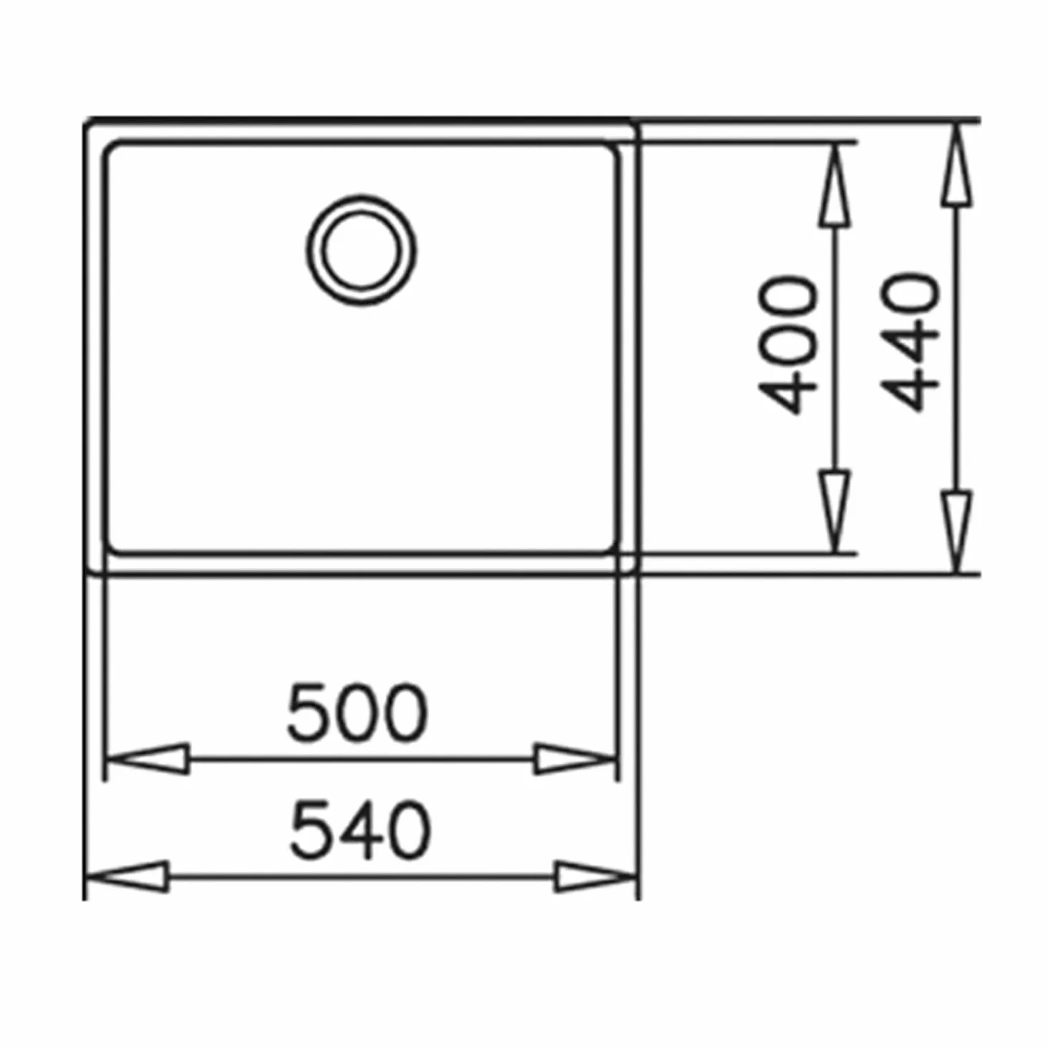 Teka 115000005 Zlewozmywak kuchenny ze stali nierdzewnej z pojedynczą miską Linea RS15 50,40 3½ W/OVF SP-115000005, szary