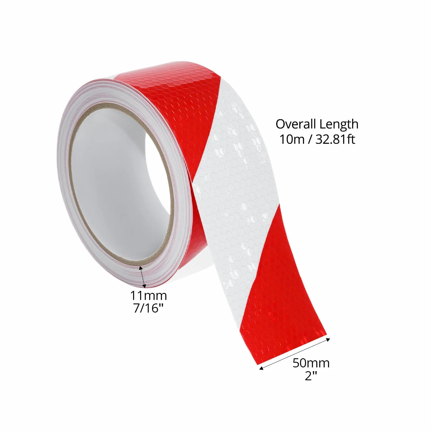 QWORK® Odblaskowa taśma klejąca czerwona i biała, 5 cm x 10 m – wodoszczelna i samoprzylepna taśma ostrzegawcza do pojazdów, znaków i na zewnątrz