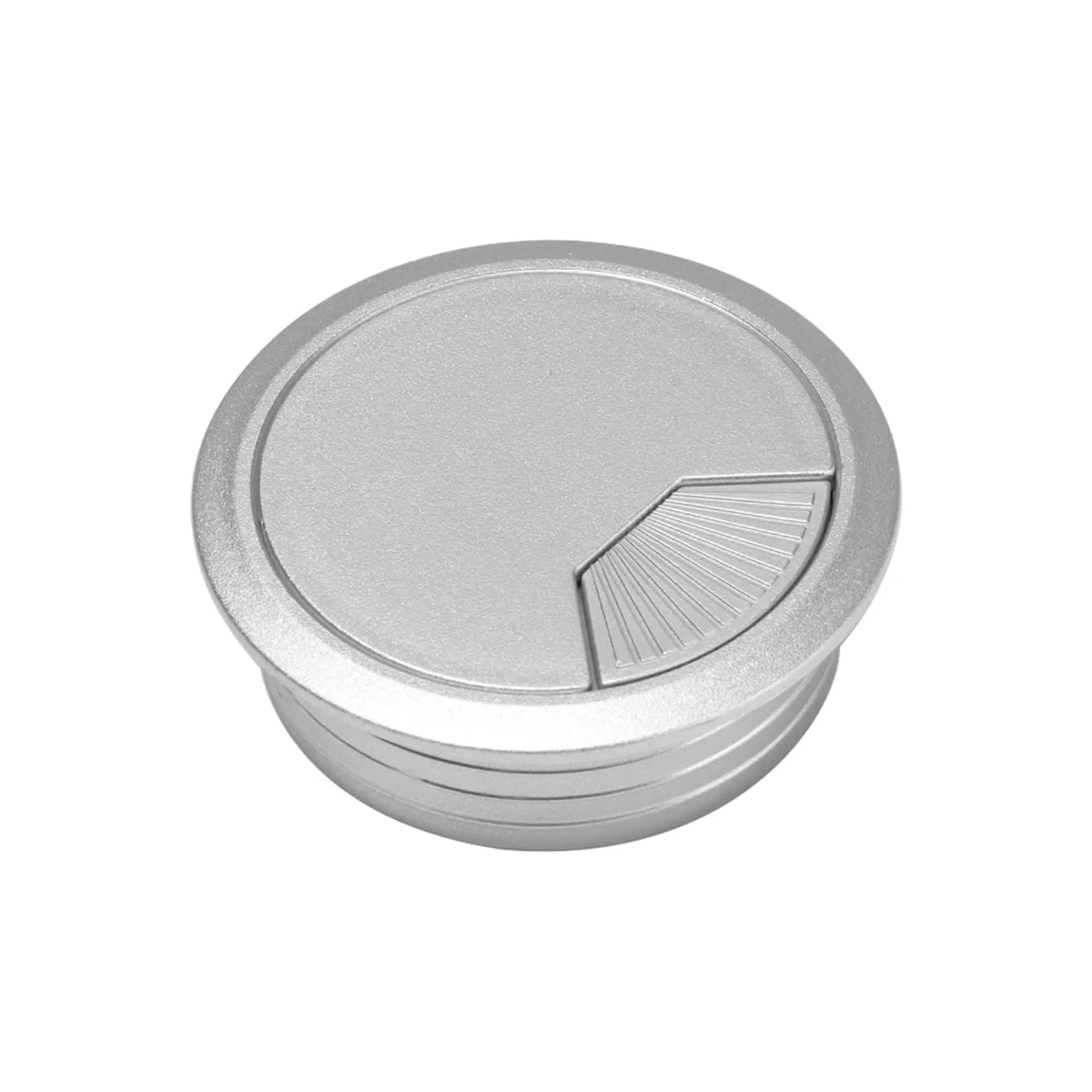 Przelotka biurkowa 10 sztuk 60/80mm biurko stół z tworzywa sztucznego pokrywa otworu na kable komputer stancjonarny biurko drut okrągły Tidy przelotka organizator do kabli(Silver,80mm)