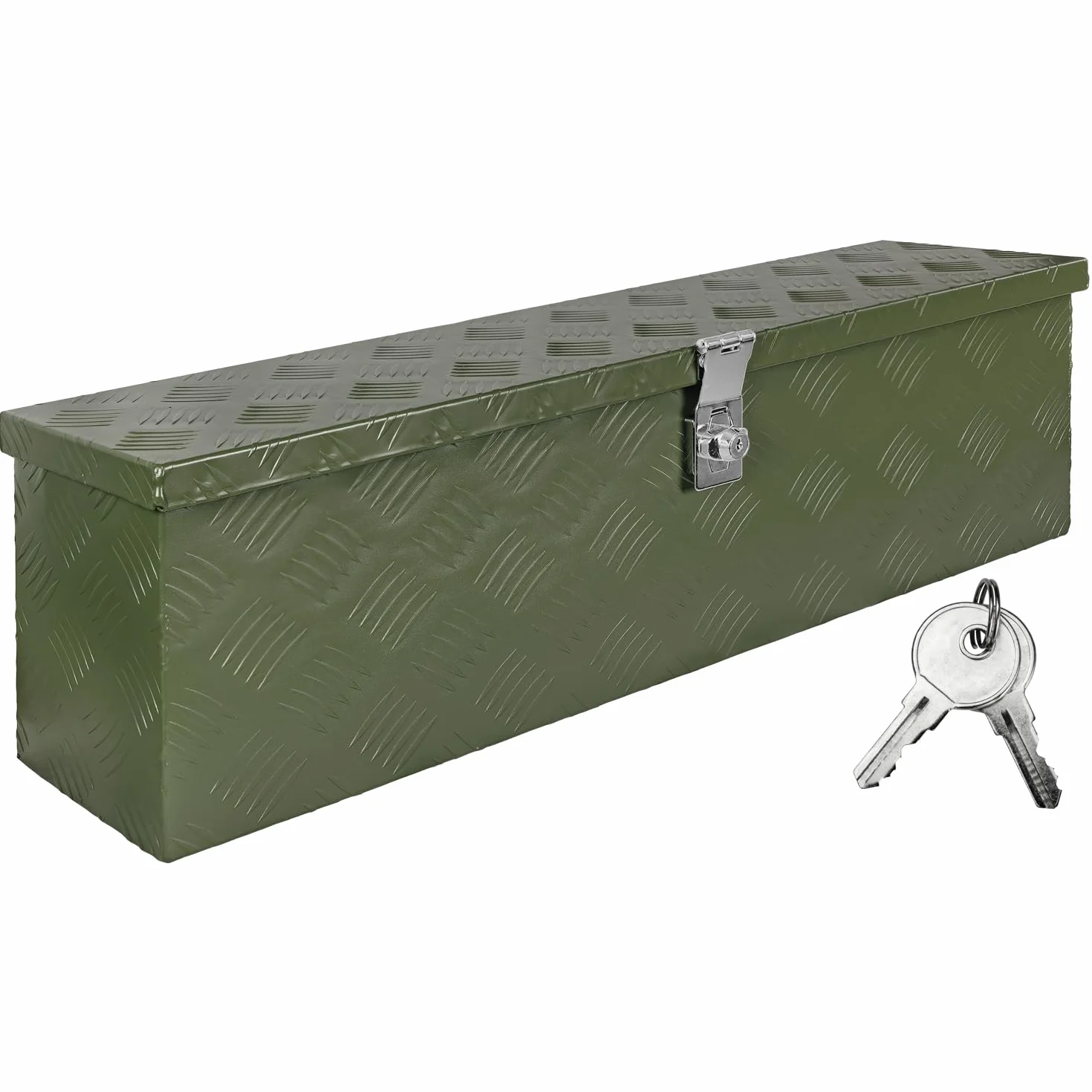 Trucky D035 skrzynka na dyszel, kolor zielony, skrzynka na narzędzia, aluminiowa skrzynka z przyczepą, zamykana, aluminiowa skrzynka transportowa, skrzynka na narzędzia, aluminiowa skrzynka do