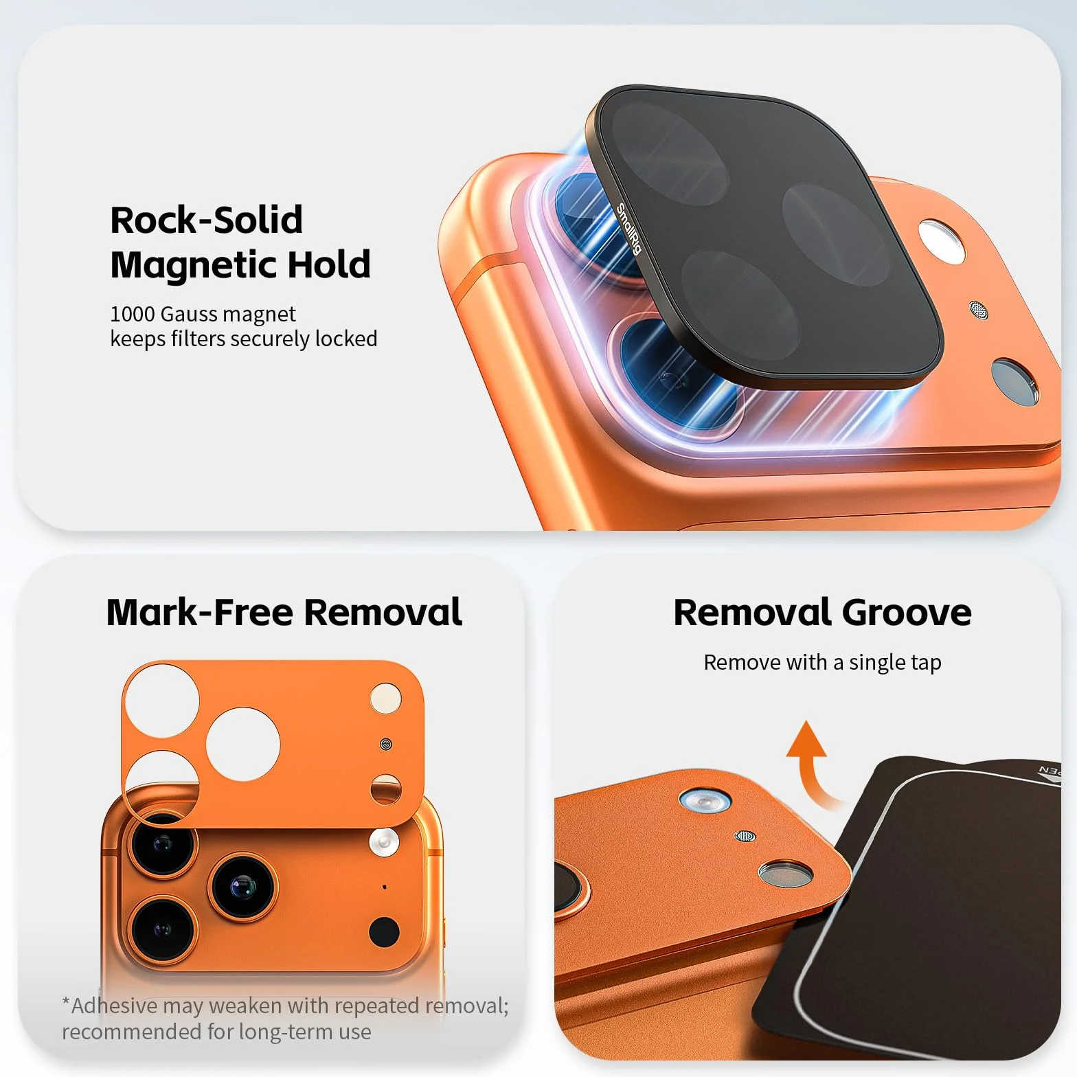 SmallRig Kwadratowy zestaw filtrów ND i czarnej mgły do iPhone'a 17 Pro (srebrny) 6074