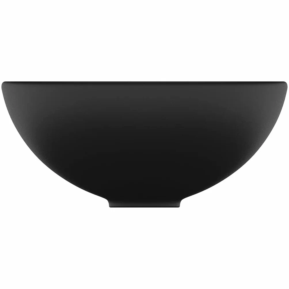 vidaXL Okrągła umywalka łazienkowa, matowa czerń, 32,5x14 cm, ceramika