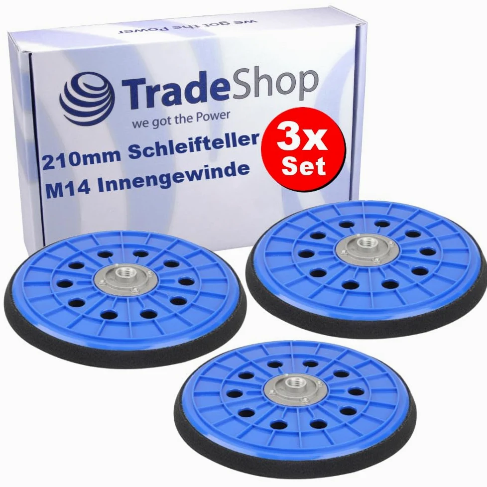 3 x Trade-Shop talerz szlifierski na rzep, kompatybilny z Germania WDS710 WDS999, kompatybilny ze szlifierką Variolux V-TBS 600