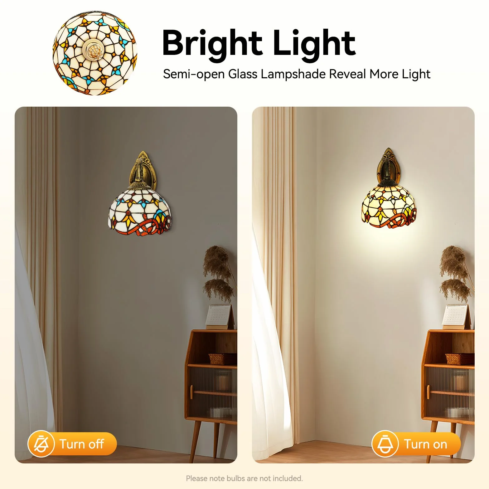 Kinkiety w stylu vintage, przemysłowe, oświetlenie ścienne w stylu retro, lampa ścienna w stylu witrażowym, uchwyt ścienny, abażur na stolik nocny, dekoracja kopułowa,