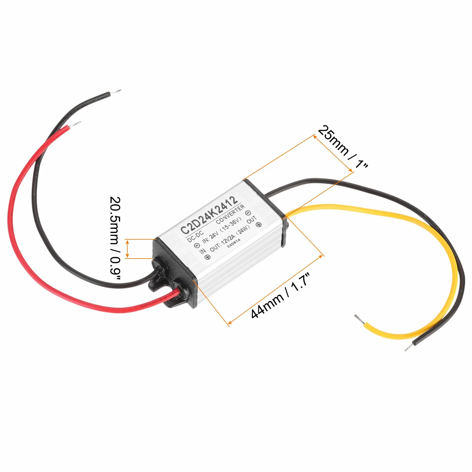 QUARKZMAN Konwerter mocy Dc 24V na DC 12 V 2A 24 W konwerter obniżania napięcia reduktor napięcia, wodoodporny transformator Ip68, moduł zasilający, adapter do samochodu