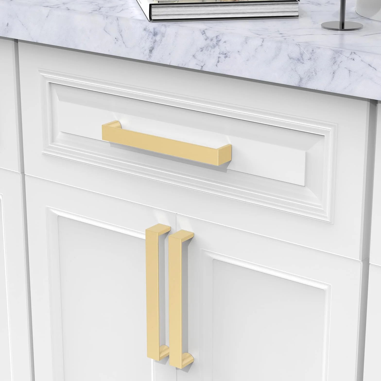 FURNIWARE 10 sztuk uchwytów meblowych, mosiężne 160 mm odległość otworu uchwyty do szafek kuchenne uchwyty do mebli uchwyty do szuflad uchwyty do szafek kuchennych szafki uchwyty do szuflad