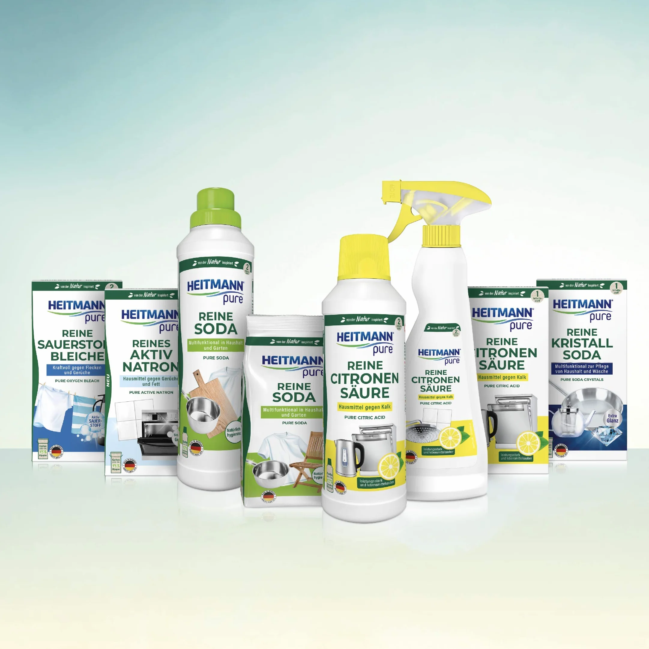 HEITMANN pure Czysta soda, uniwersalny środek czyszczący do tłuszczu, brudu, plam i zapachów, naturalny i przyjazny dla środowiska, do domu i ogrodu, 750 ml